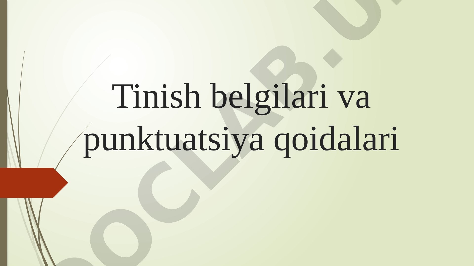 Tinish belgilari va punktuatsiya qoidalari