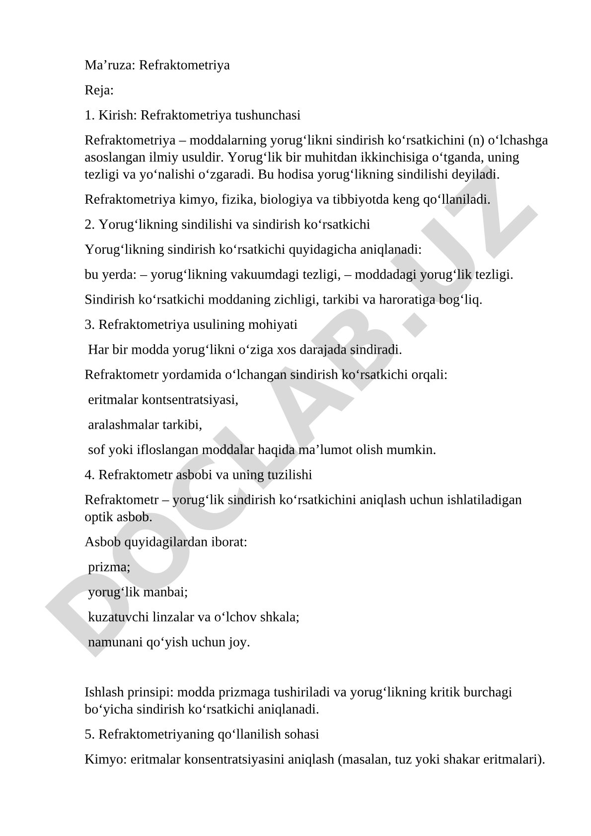 Refraktometriya