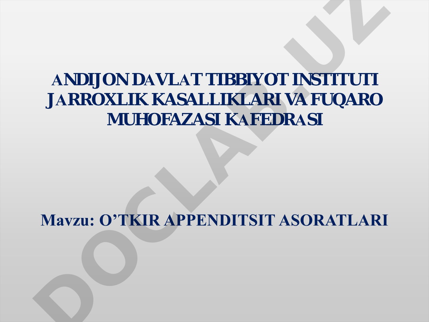 O'tkir appenditsit asoratlari