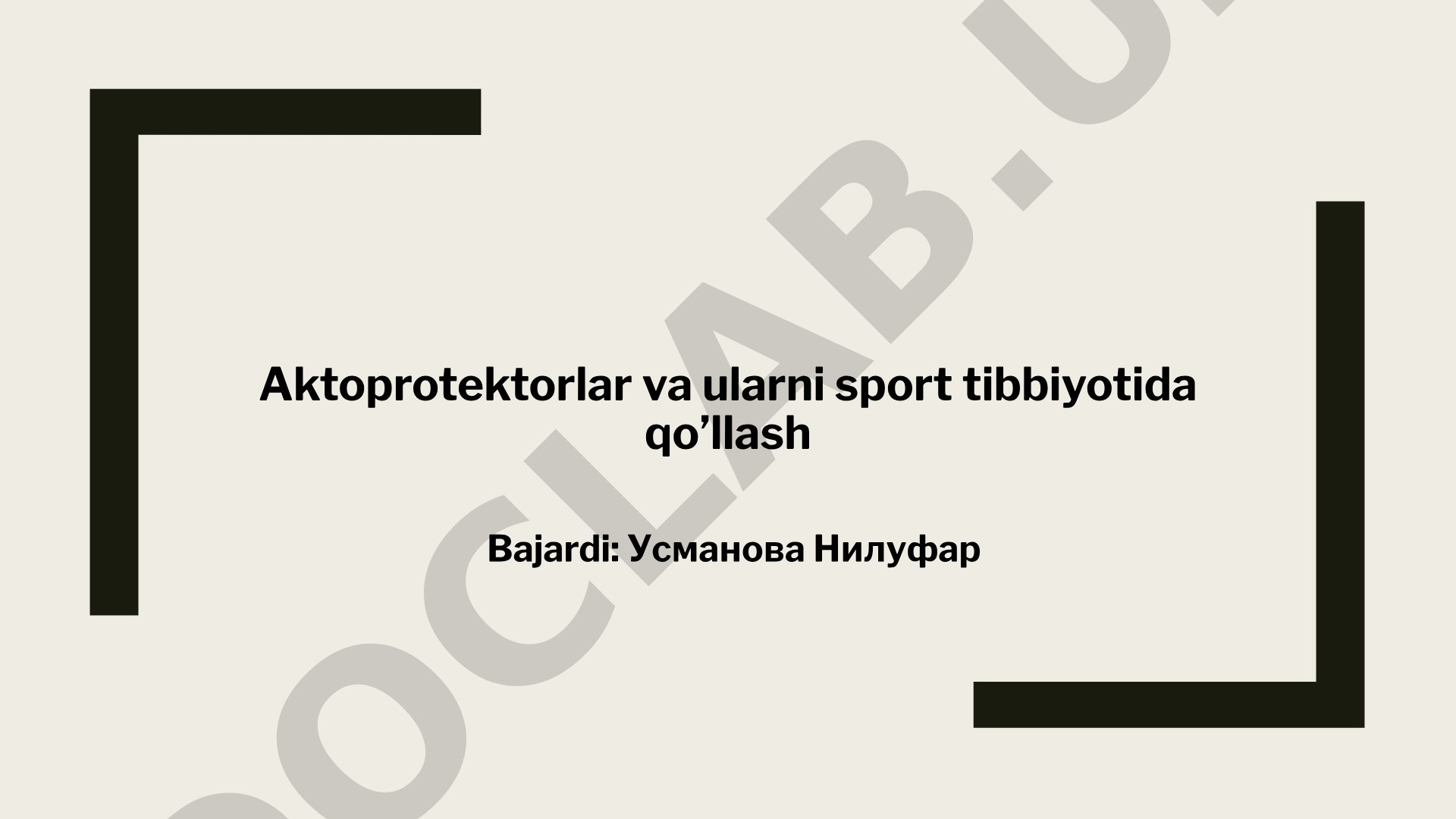 Aktoprotektorlar va ularni sport tibbiyotida qo'llash