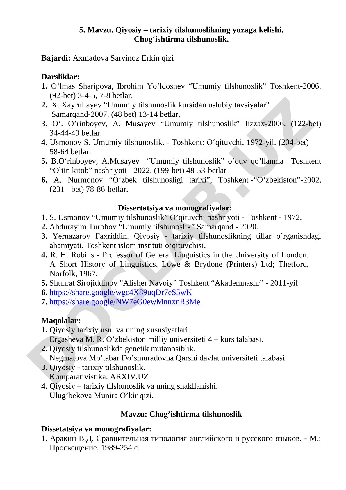 Qiyosiy – tarixiy tilshunoslikning yuzaga kelishi va Chog‘ishtirma tilshunoslik