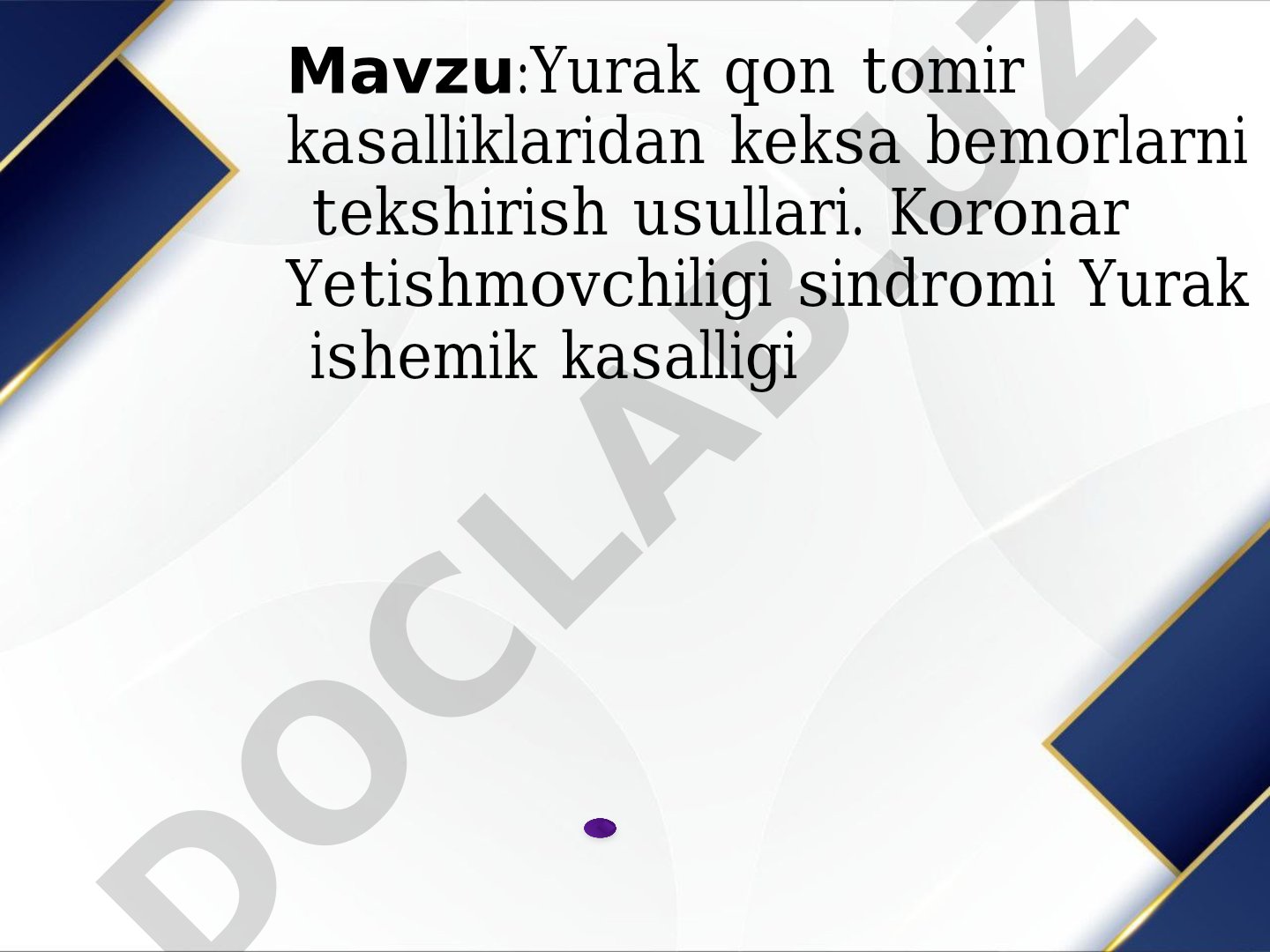 Yurak qon tomir kasalliklaridan keksa bemorlarni tekshirish usullari