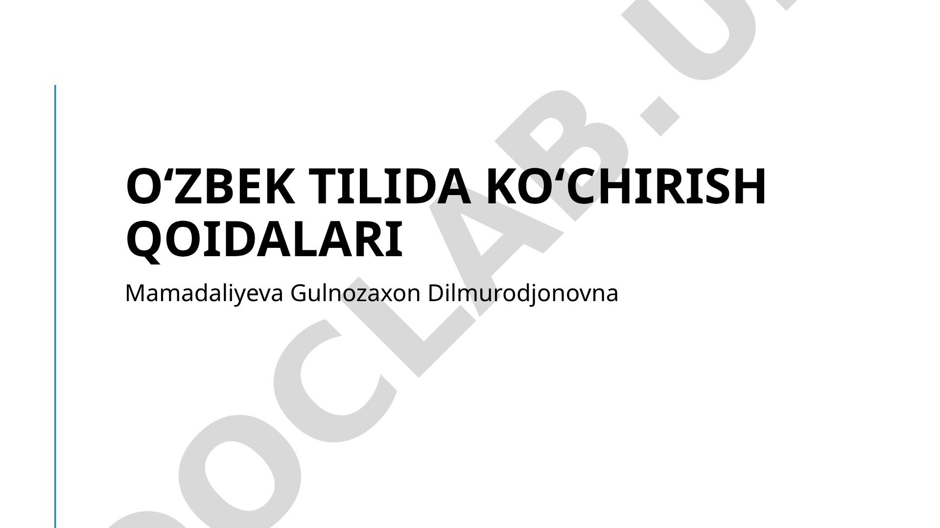 O'zbek tilida yozish va yozishni kirill yoki lotin yozuviga o'tkazish qoidalari