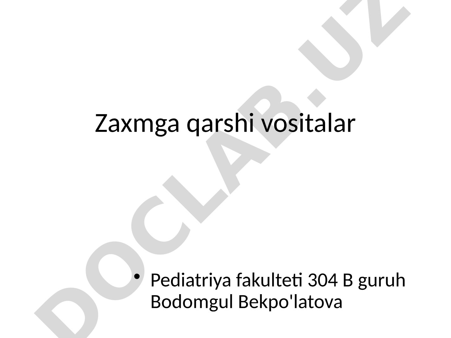 Zaxmga qarshi vositalar