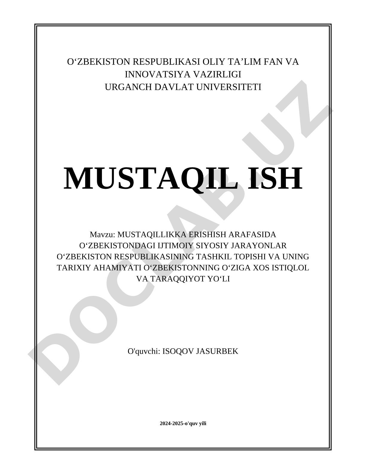 Mustaqillikka erishish arafasida Oʻzbekistondagi ijtimoiy siyosiy jarayonlar