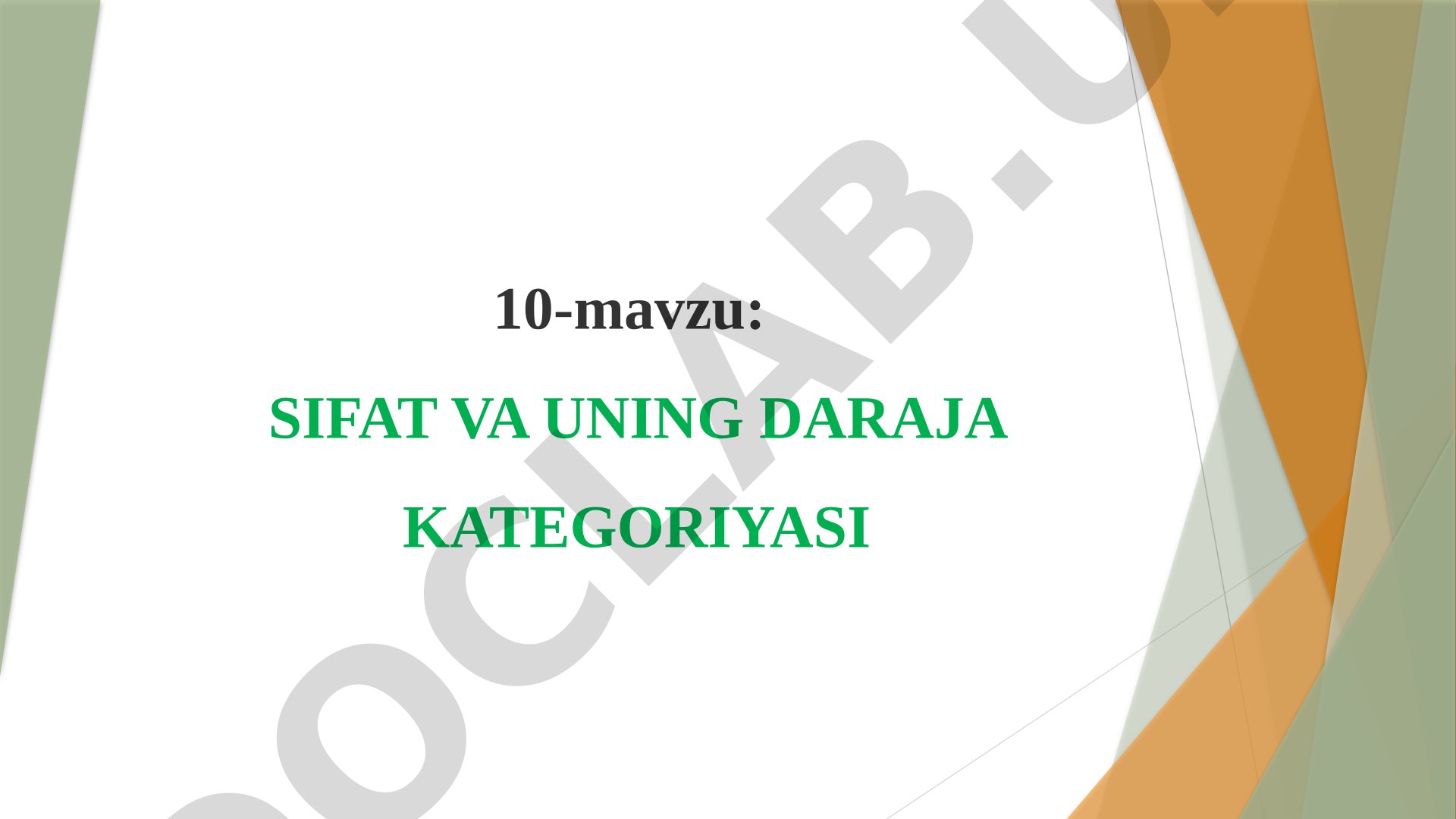 Sifat va uning daraja kategoriyasi