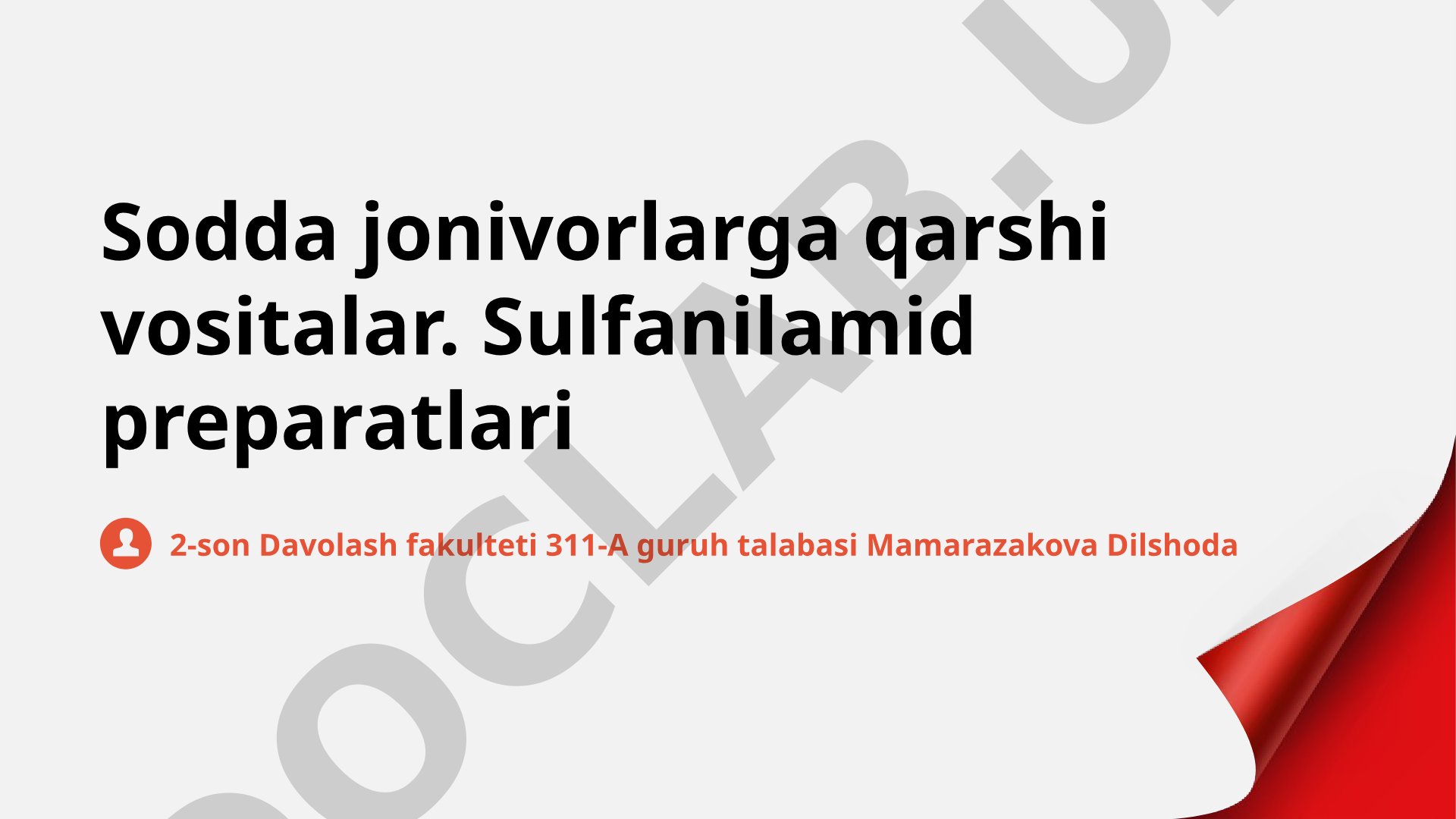Sodda jonivorlarga qarshi vositalar va sulfanilamid preparatlari