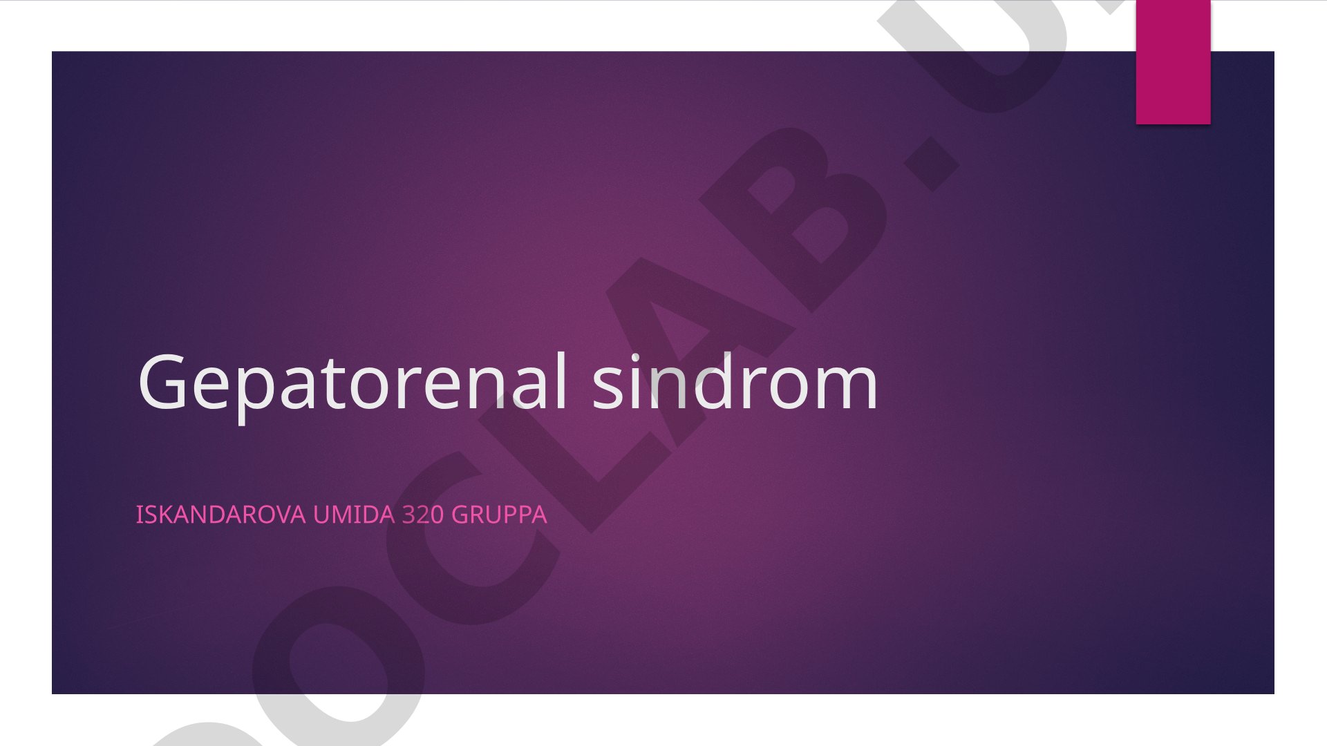 Gepatorenal sindrom
