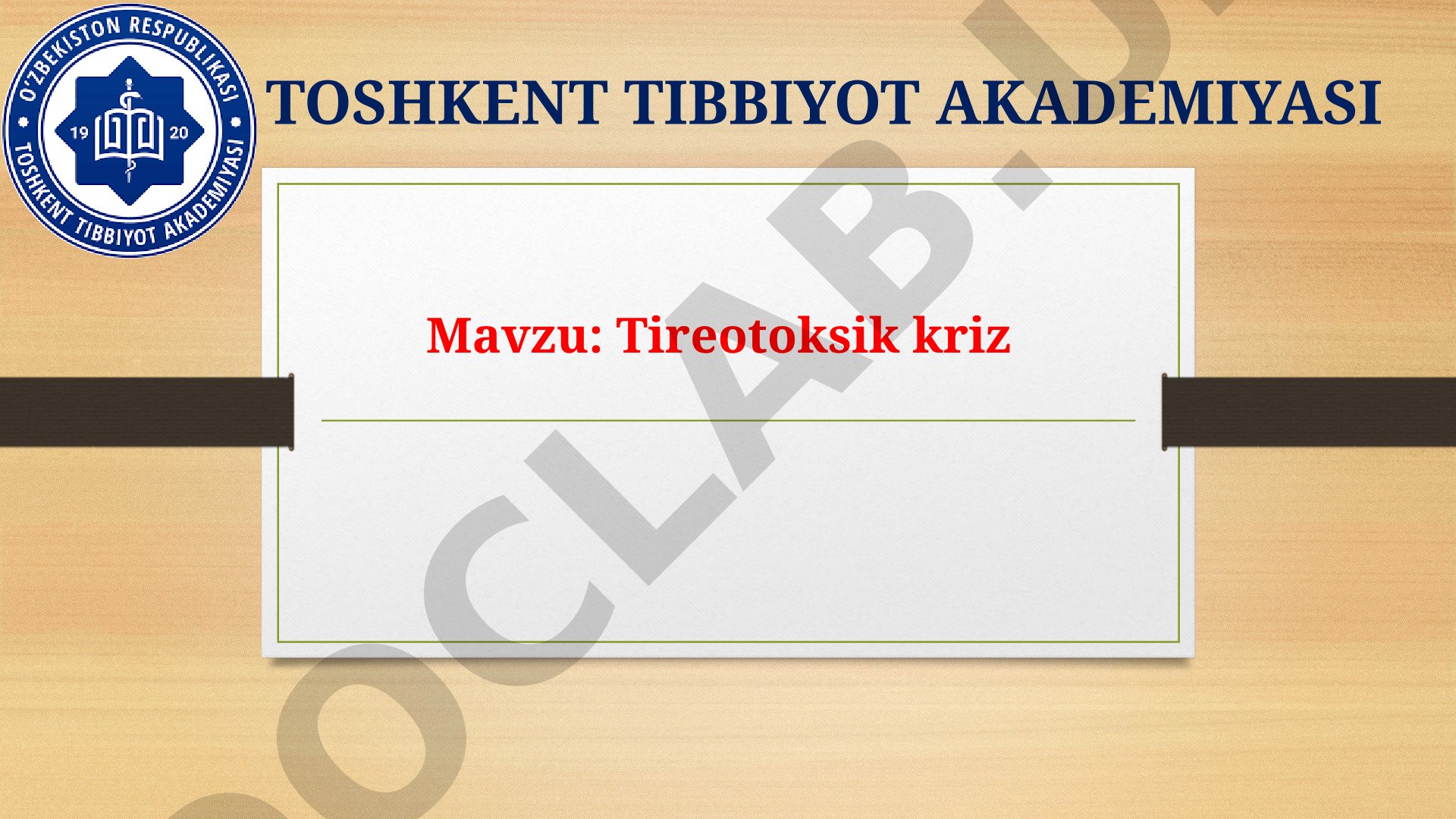 Tireotoksik kriz