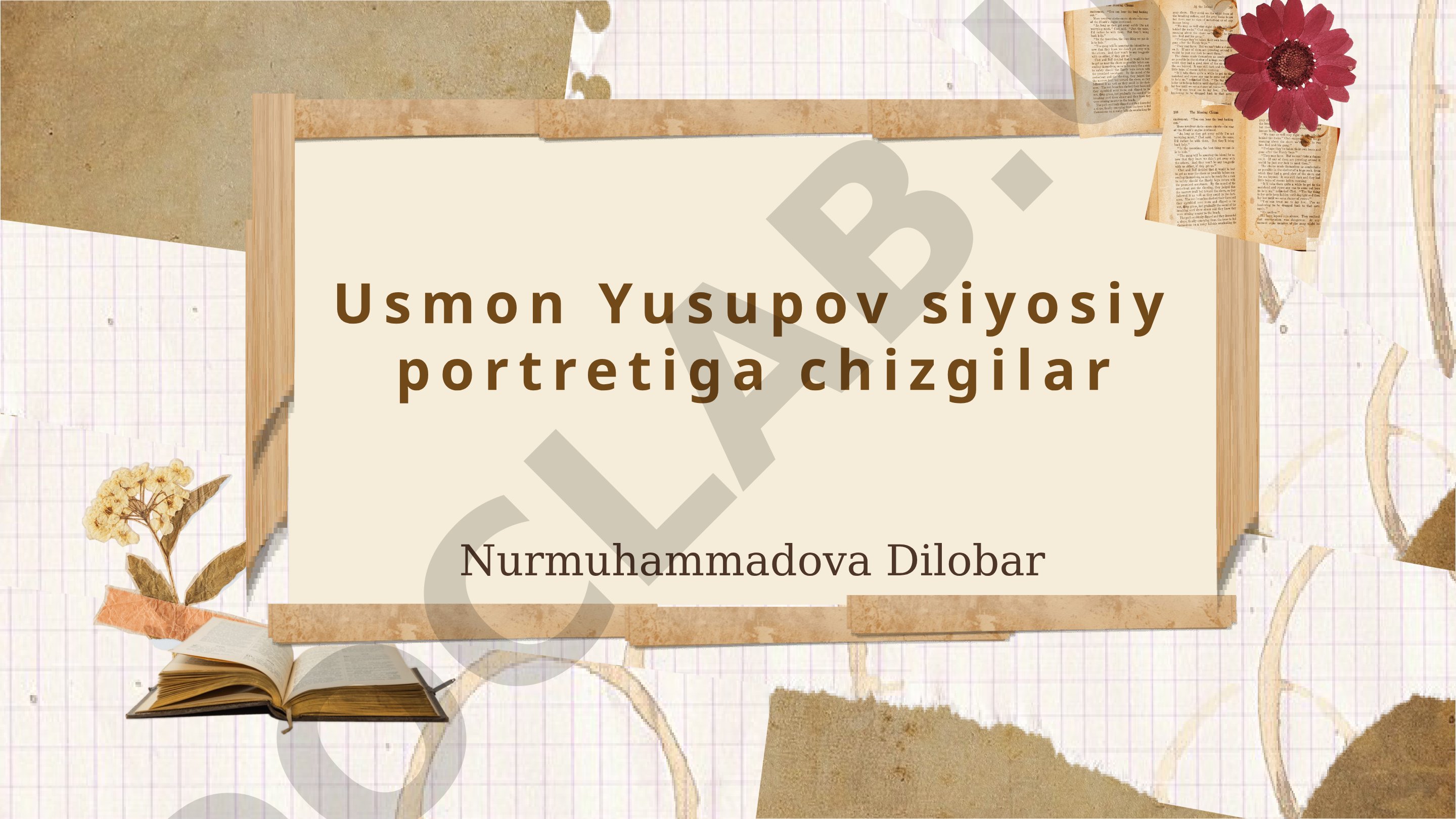 Usmon Yusupov siyosiy portretiga chizgilar