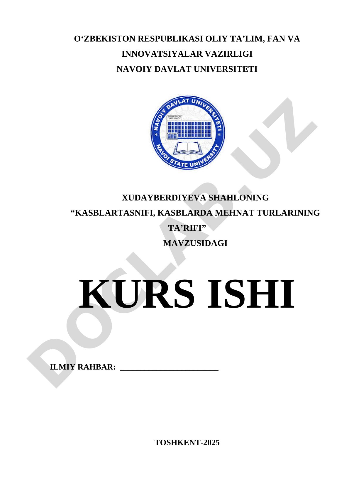 Kasblar tasnifi, kasblarda mehnat turlarining taʼrifi