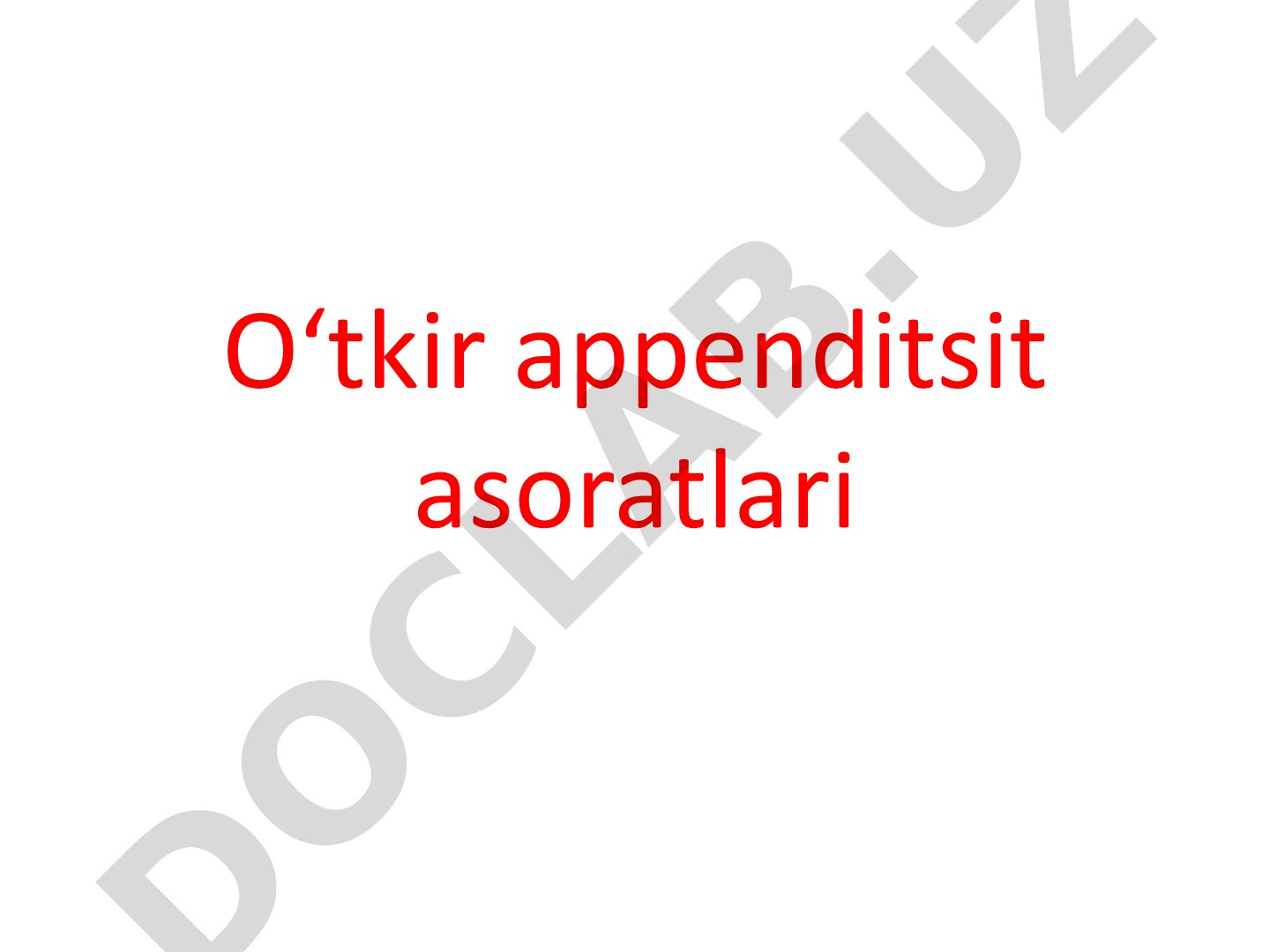 O'tkir appenditsit asoratlari