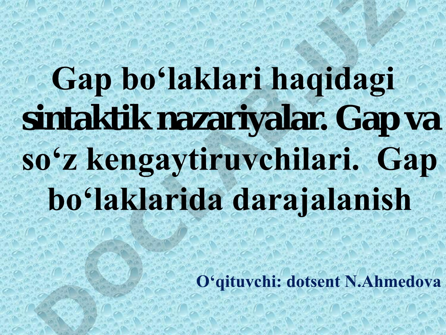 Gap bo‘laklari haqidagi sintaktik nazariyalar va darajalanish