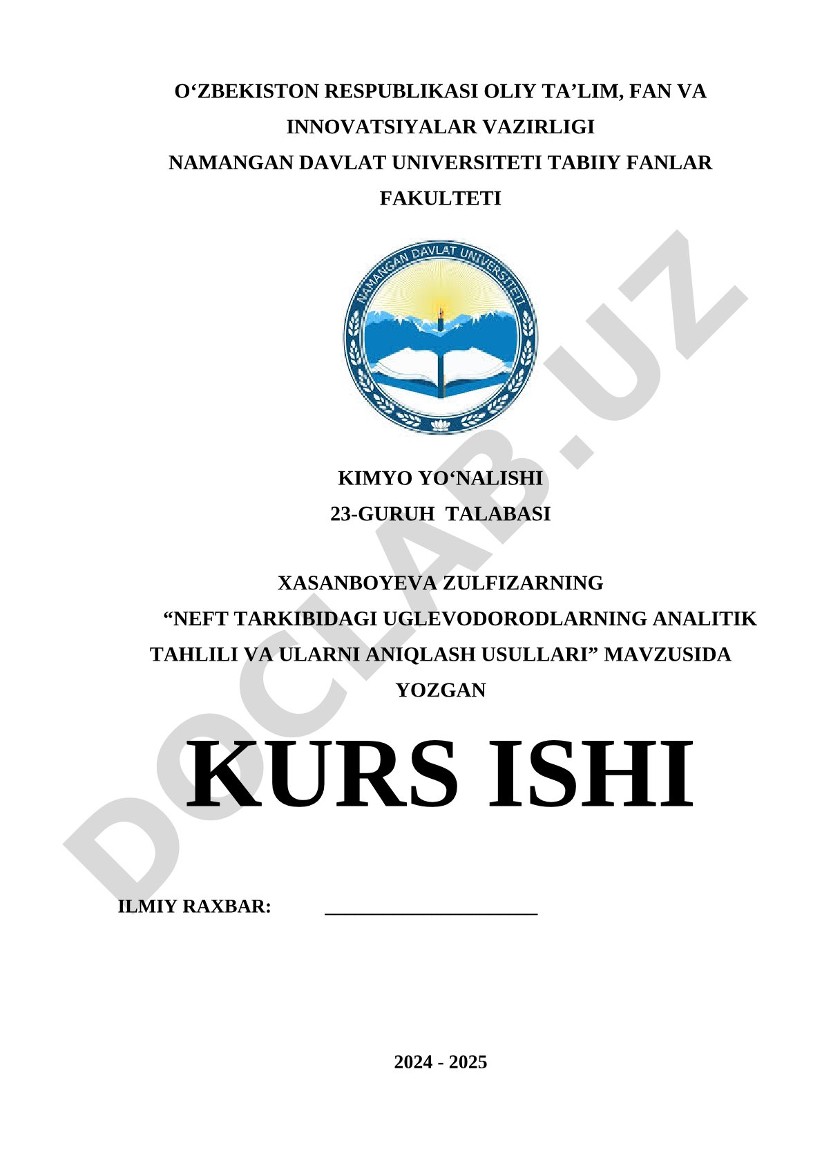 Neft tarkibidagi uglevodorodlarning analitik tahlili va ularni aniqlash usullari