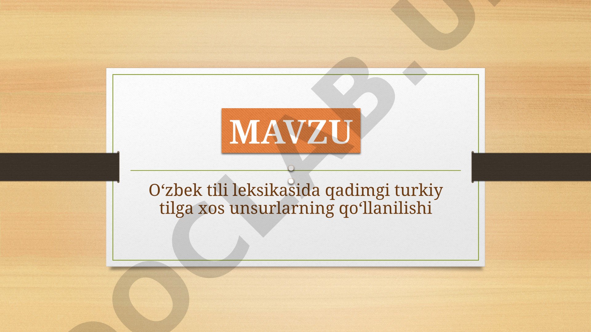 O'zbek tili tarixida qadimgi turkiy leksikaning o'rni