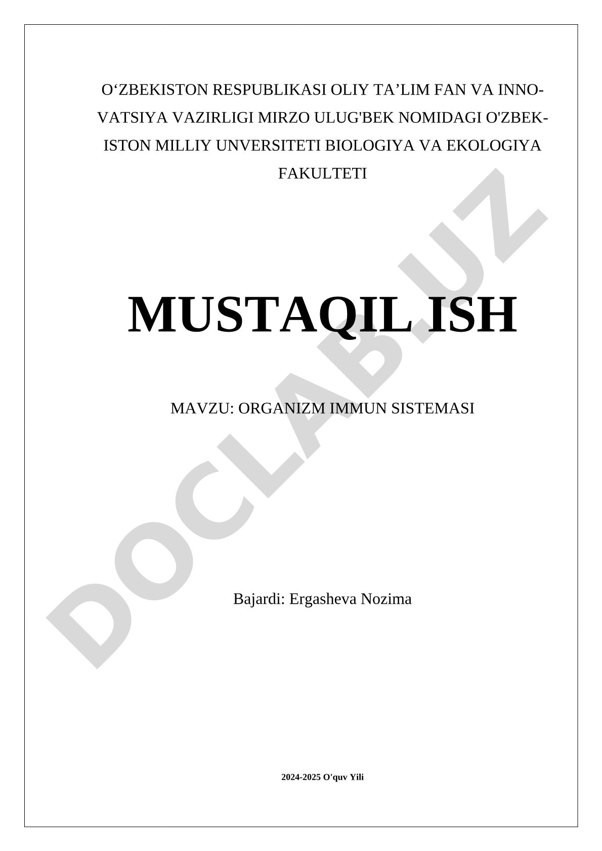 Organizm immun sistemasi