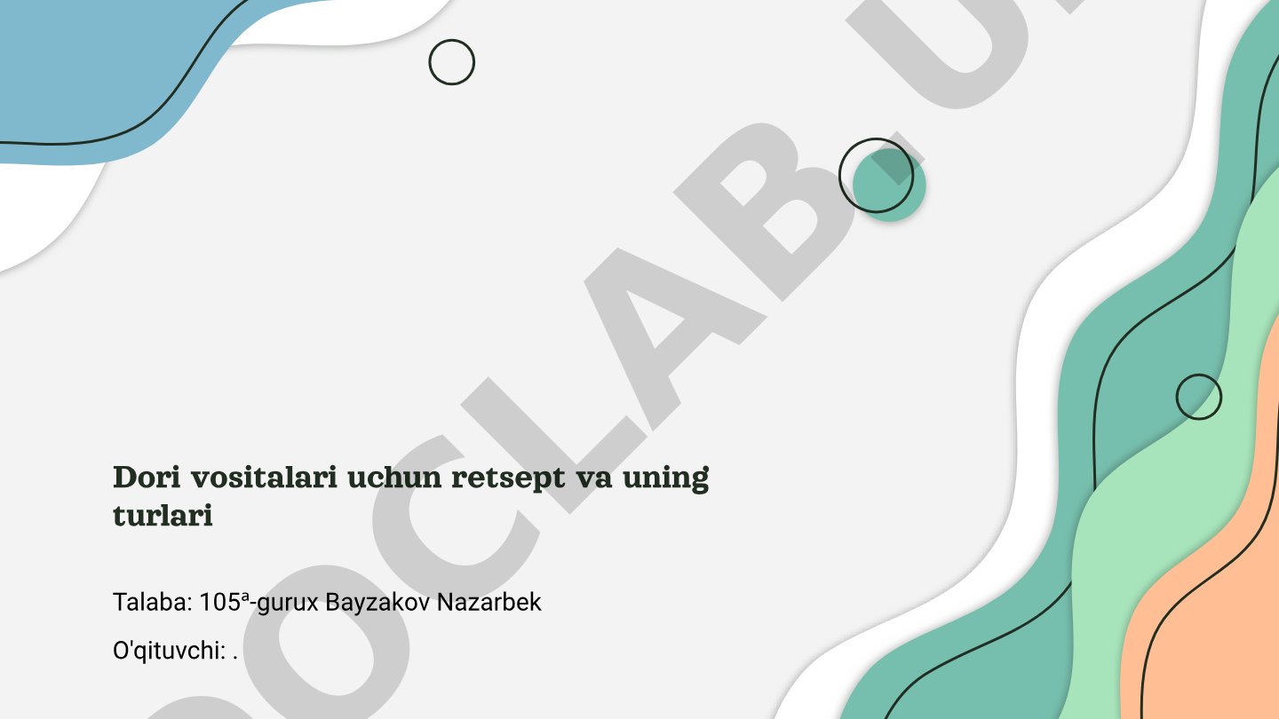 Dori vositalari uchun retsept va uning turlari