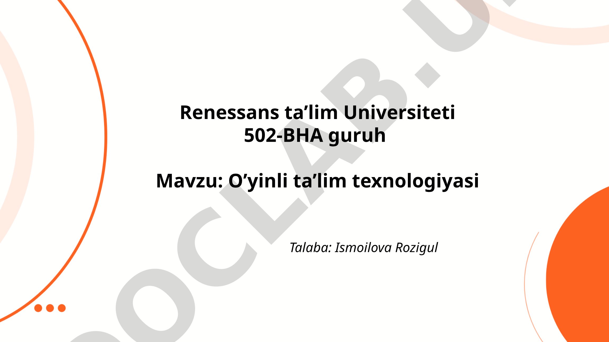 O'yinli ta'lim texnologiyasi