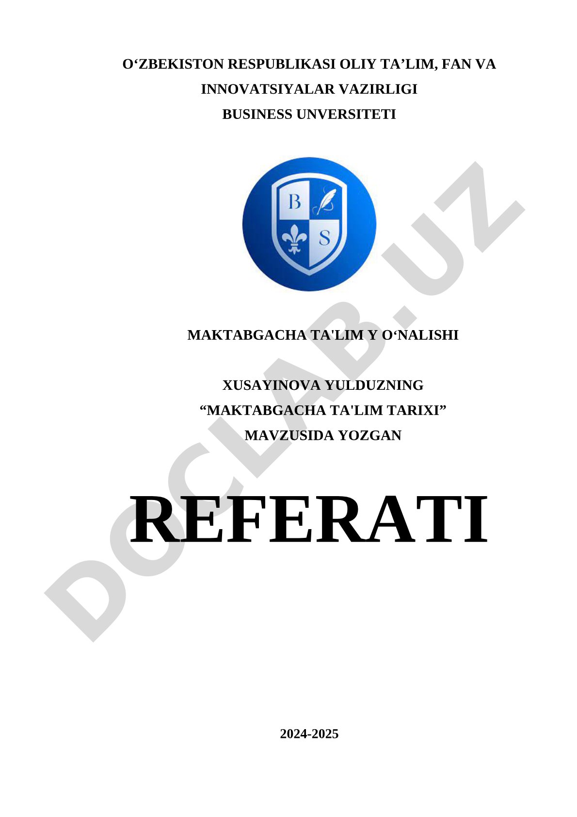 Maktabgacha ta'lim tarixi