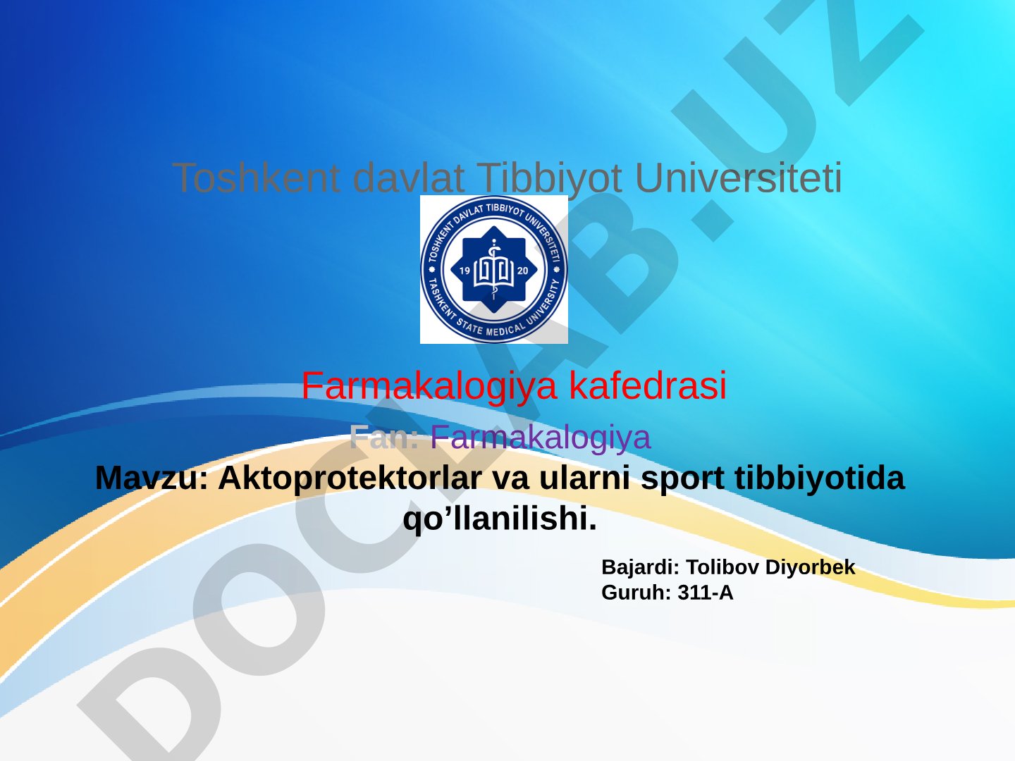 Aktoprotektorlar va ularni sport tibbiyotida qo'llanilishi