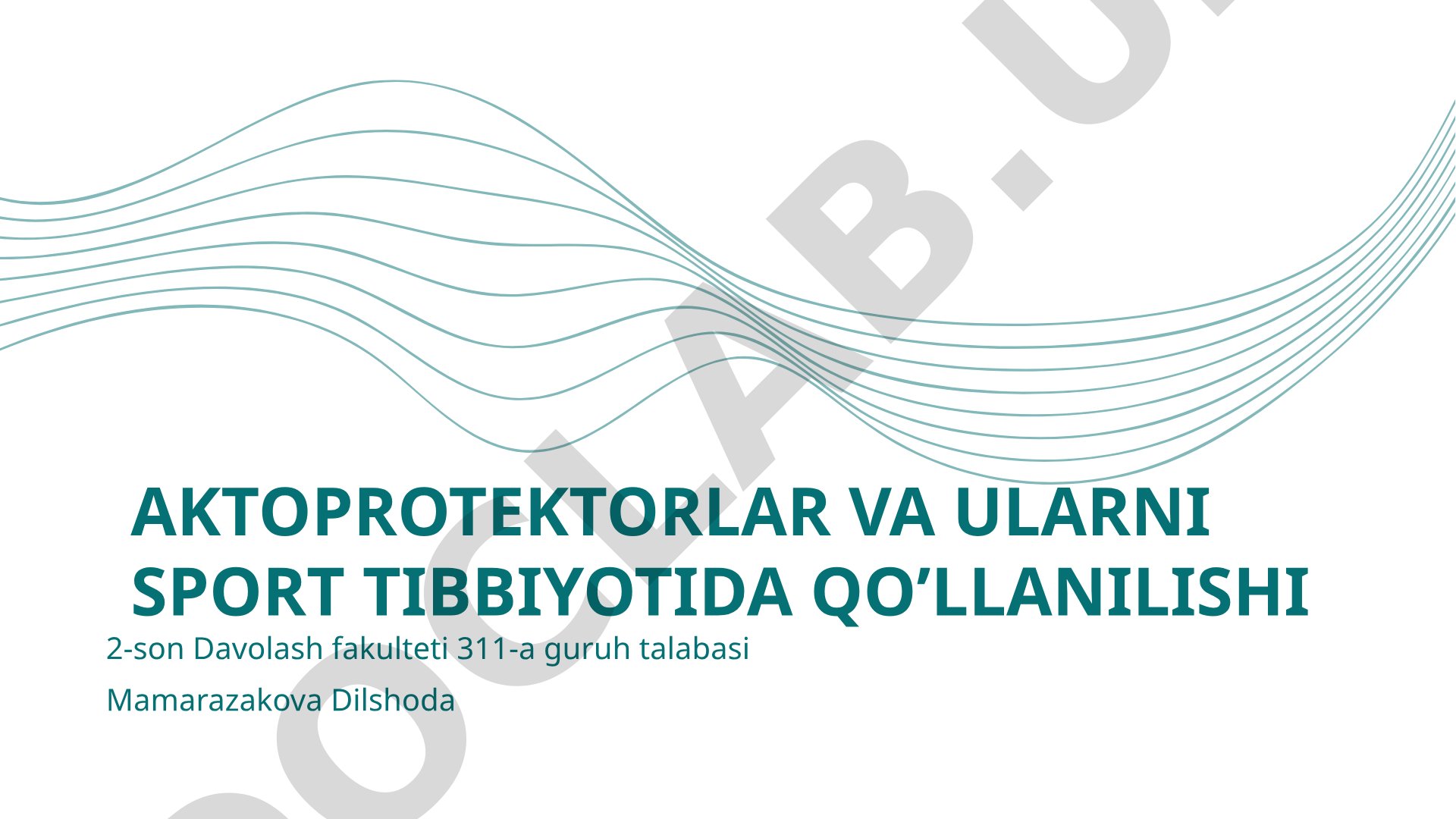 Aktoprotektorlar va ularni sport tibbiyotida qo'llanilishi