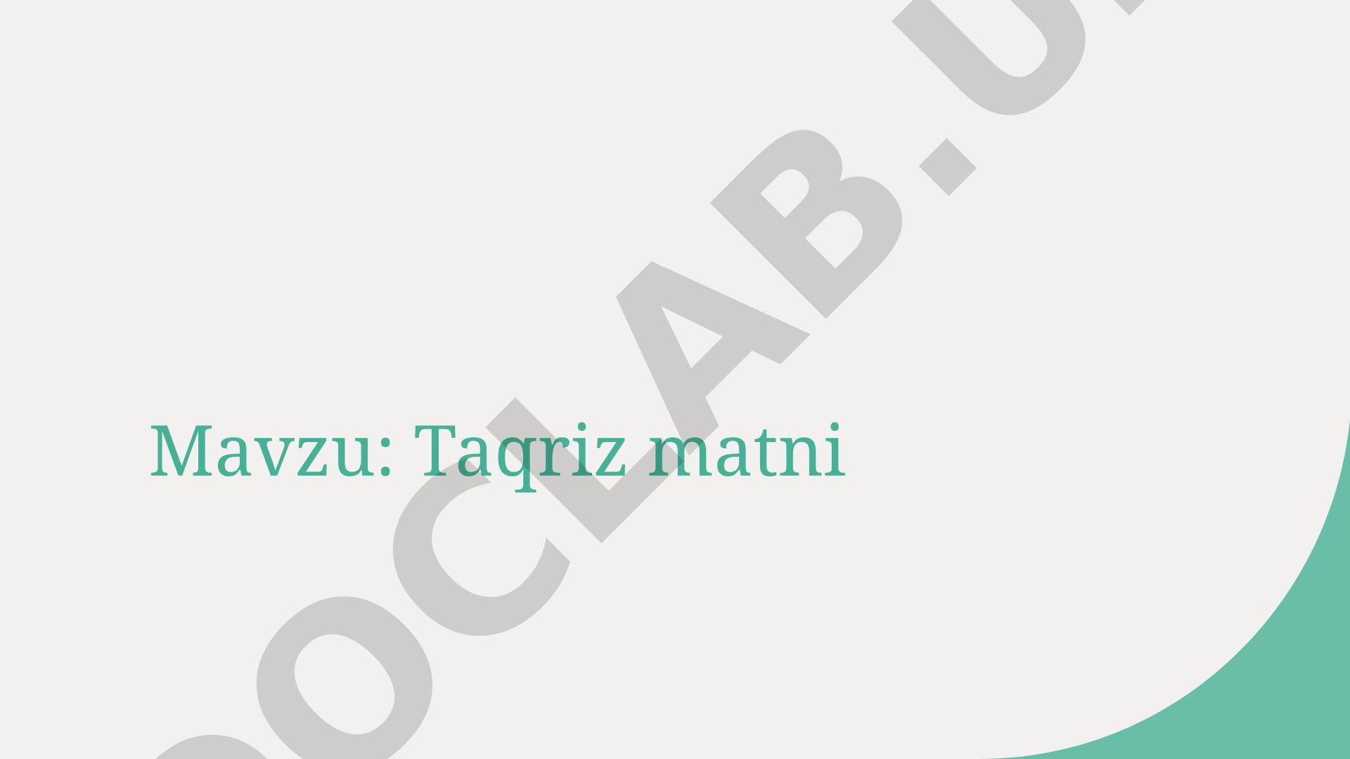 Taqriz matni: nazariyasi, maqsadlari va muhimligi