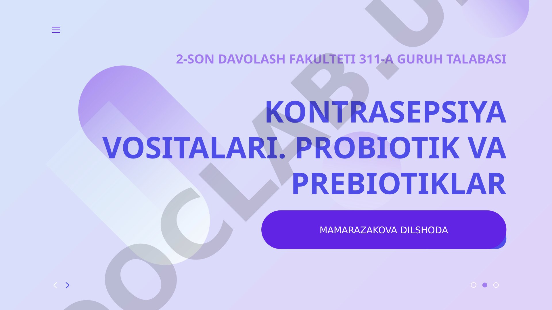 Kontratsepsiya vositalari, probiotik va prebiotiklar