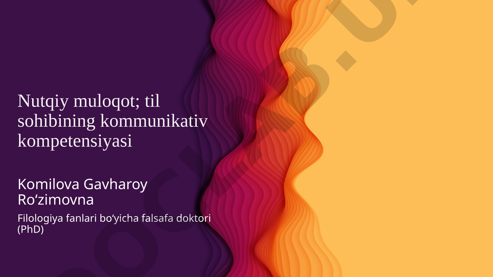 Nutqiy muloqot va kommunikativ kompetensiya