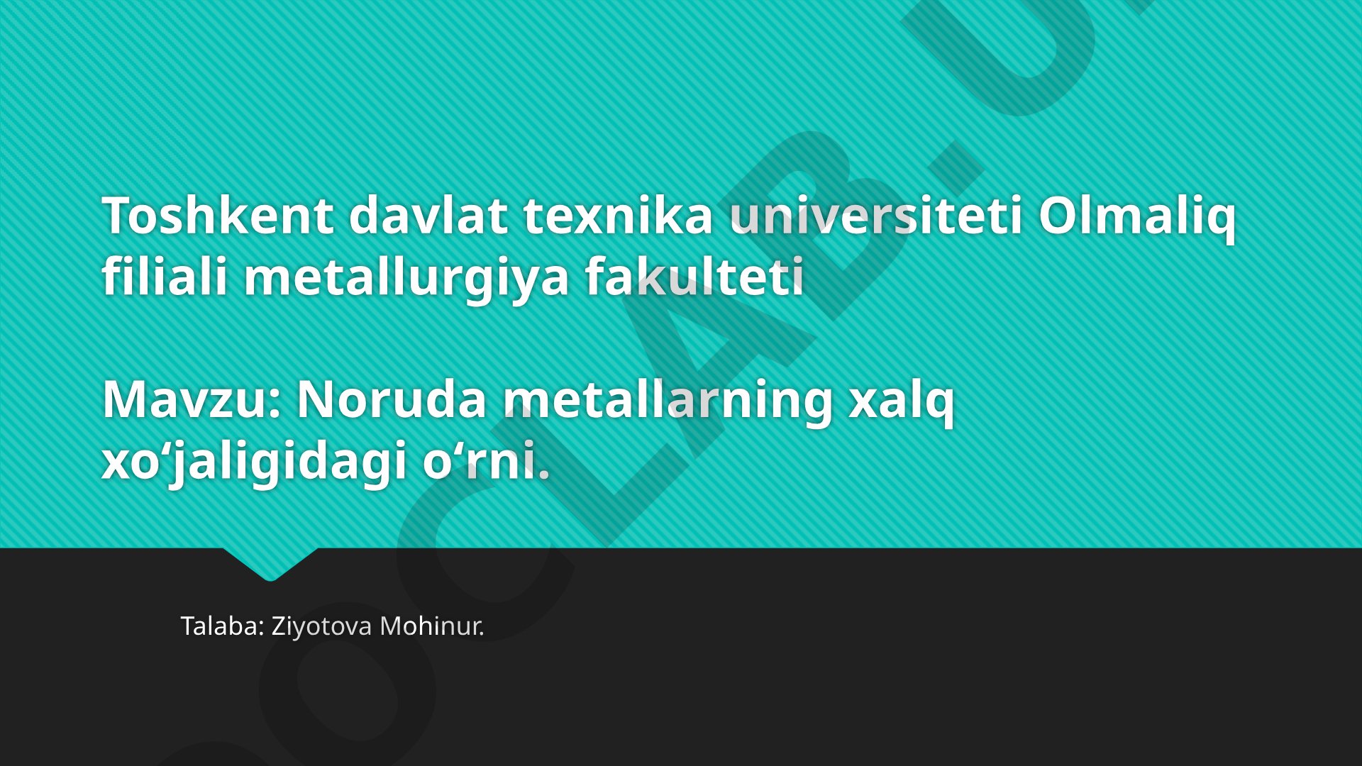 Noruda metallarning xalq xoʻjaligidagi oʻrni