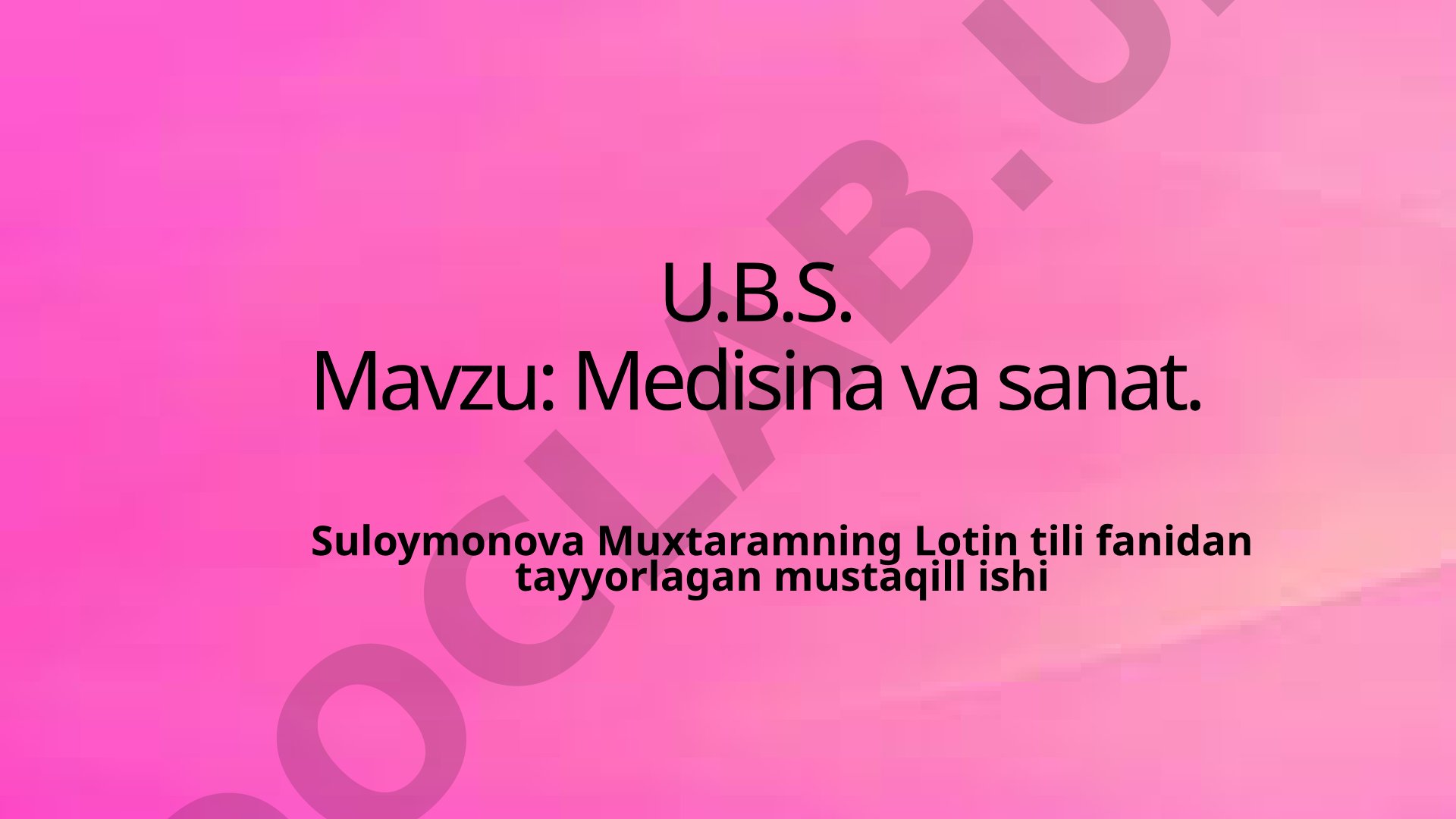 Medisina va sanat