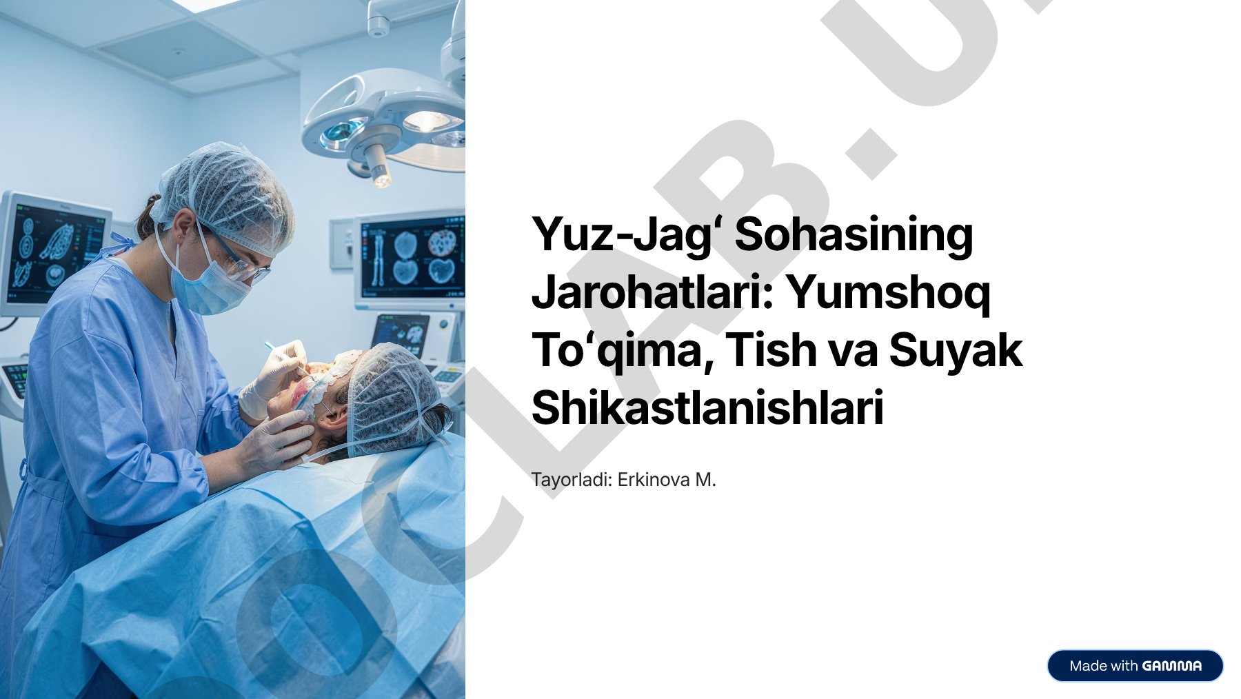 Yuz-Jagʻ Sohasining Jarohatlari: Yumshoq Toʻqima, Tish va Suyak Shikastlanishlari