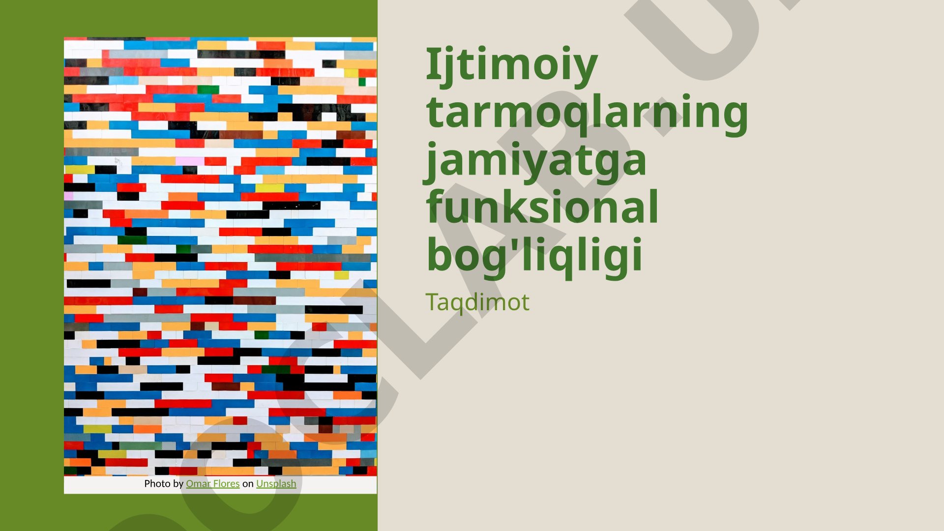 Ijtimoiy tarmoqlarning jamiyatga funksional bog'liqligi