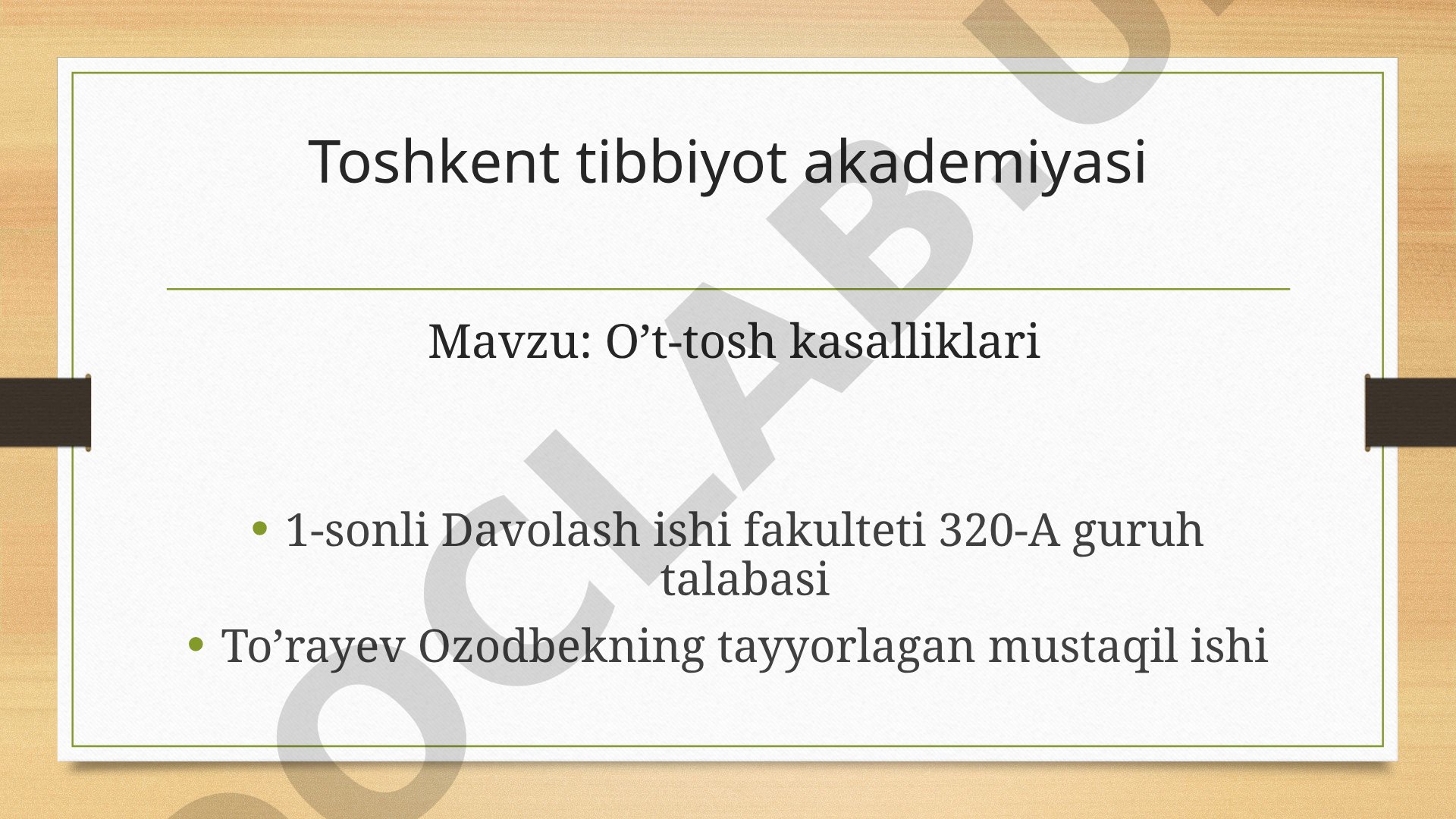 O't-tosh kasalliklari