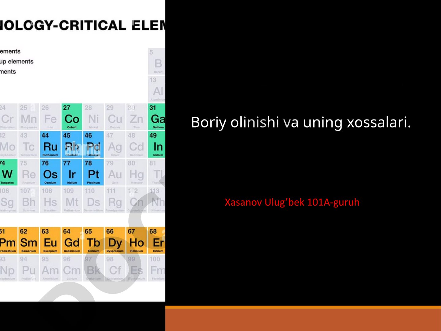 Boriy olinishi va uning xossalari