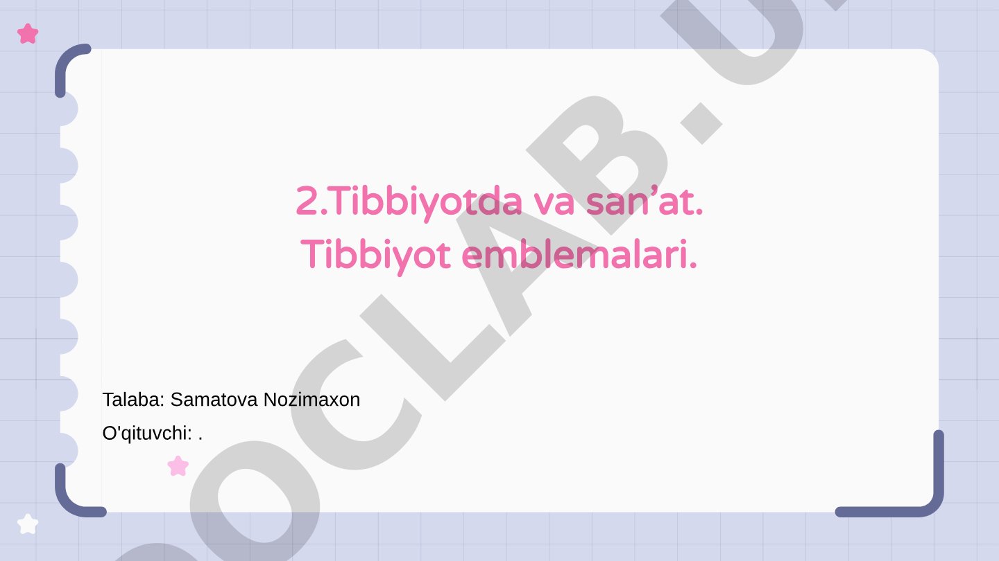 Tibbiyot emblemalari: tarixiy rivojlanish va san'at bilan o'zaro ta'siri