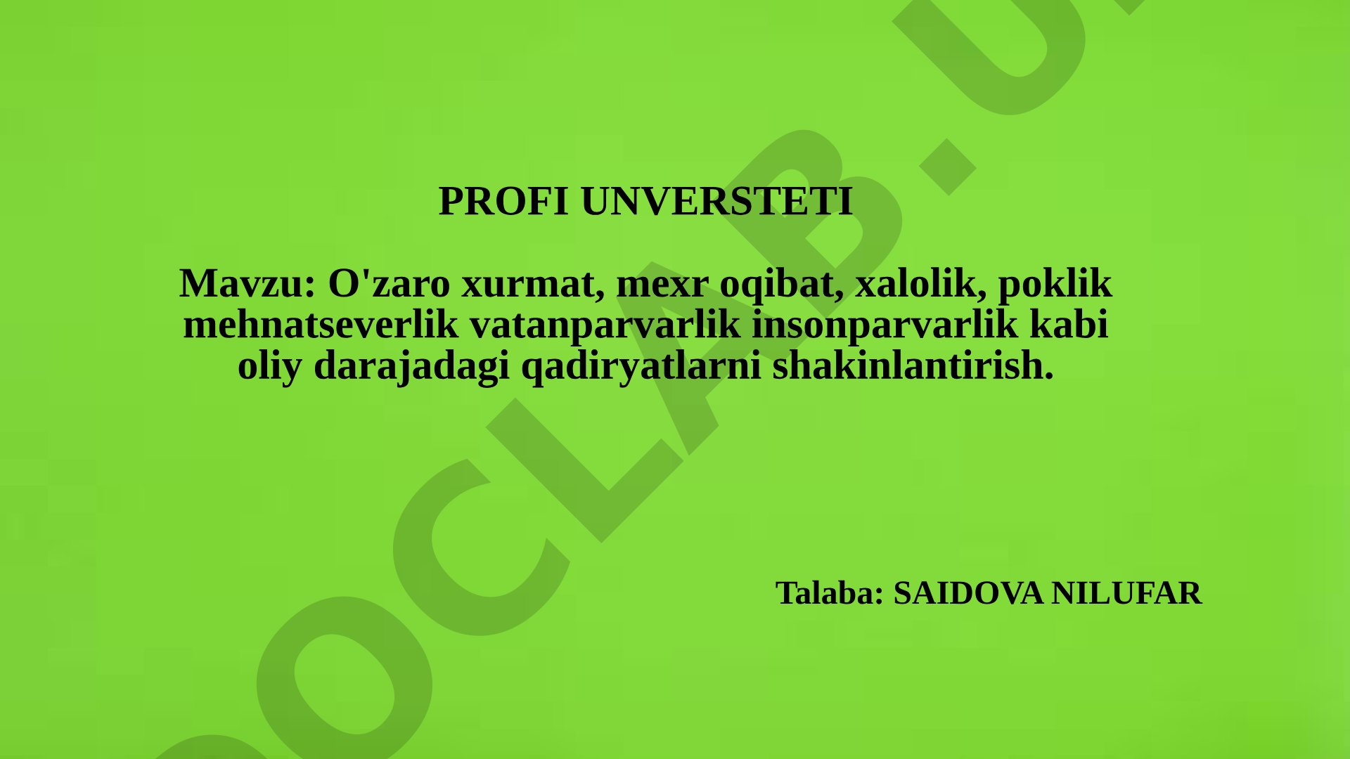 Oliy qadriyatlarning jamiyatdagi o‘rni va ularning ahamiyati