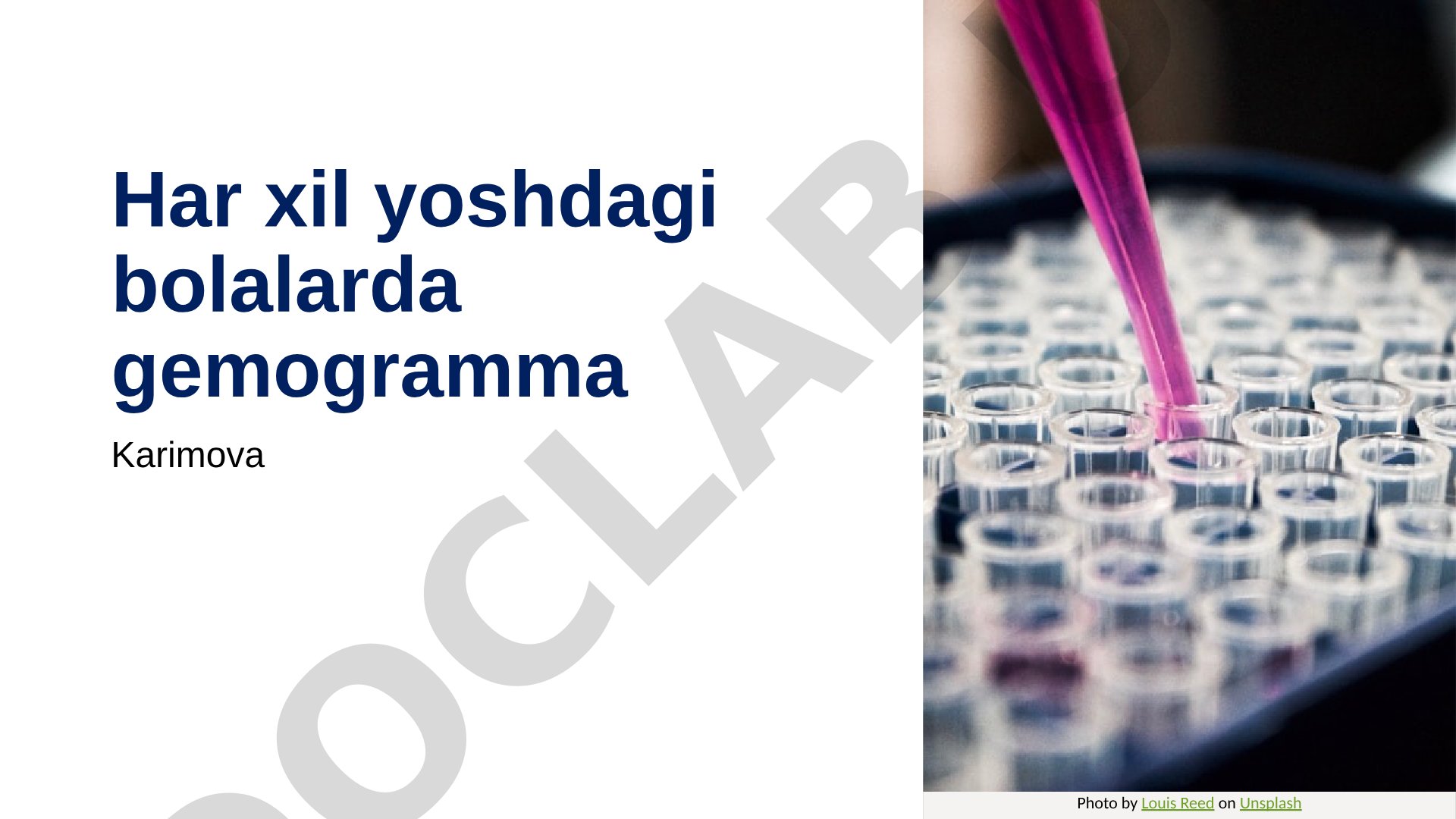 Bolalarda gemogramma tahlili va sog'liq holatini baholash