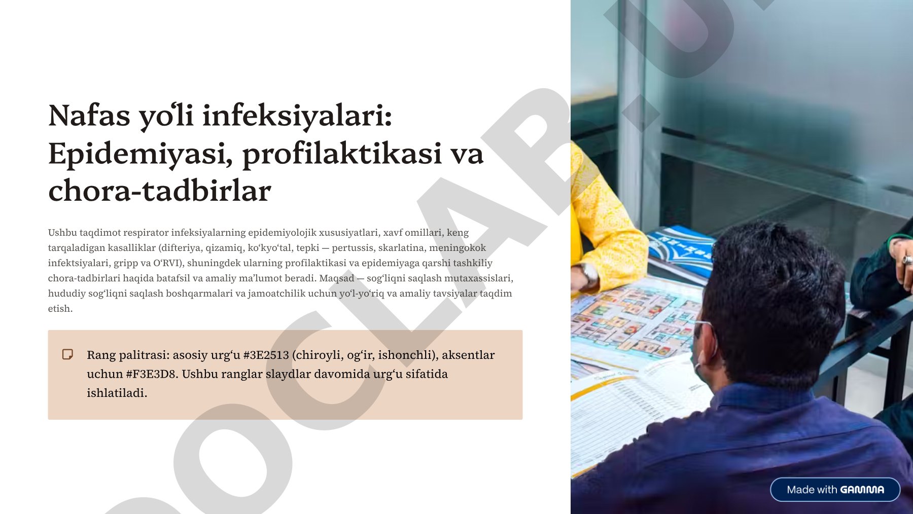 Nafas yo'li infeksiyalari: Epidemiyasi, profilaktikasi va chora-tadbirlar