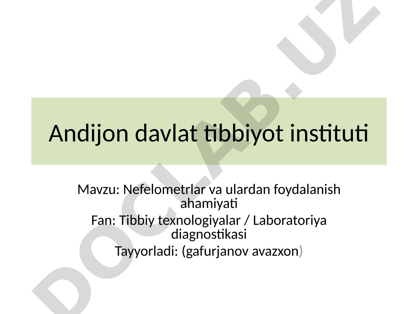 Nefelometrlar va ulardan foydalanish ahamiyati
