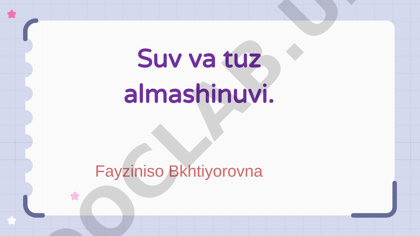 Suv va tuz almashinuvi