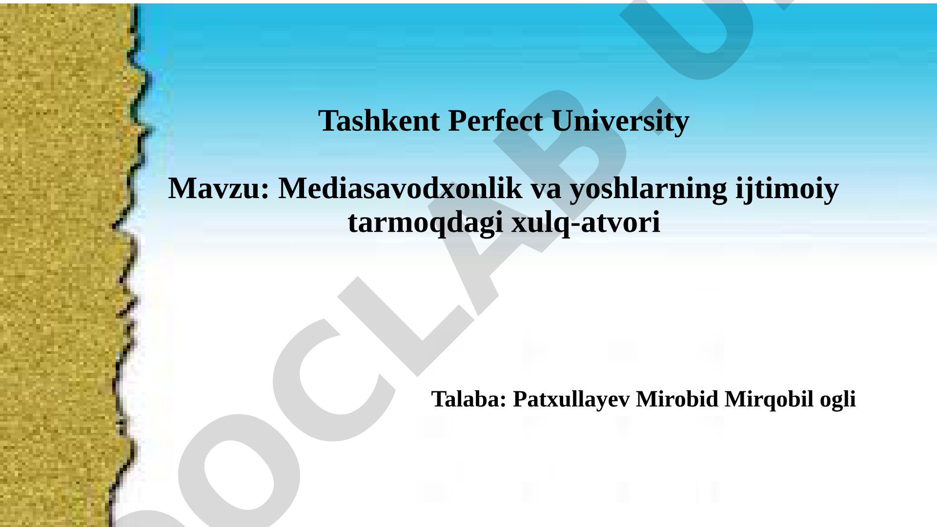 Mediasavodxonlik va yoshlarning ijtimoiy tarmoqdagi xulq-atvori