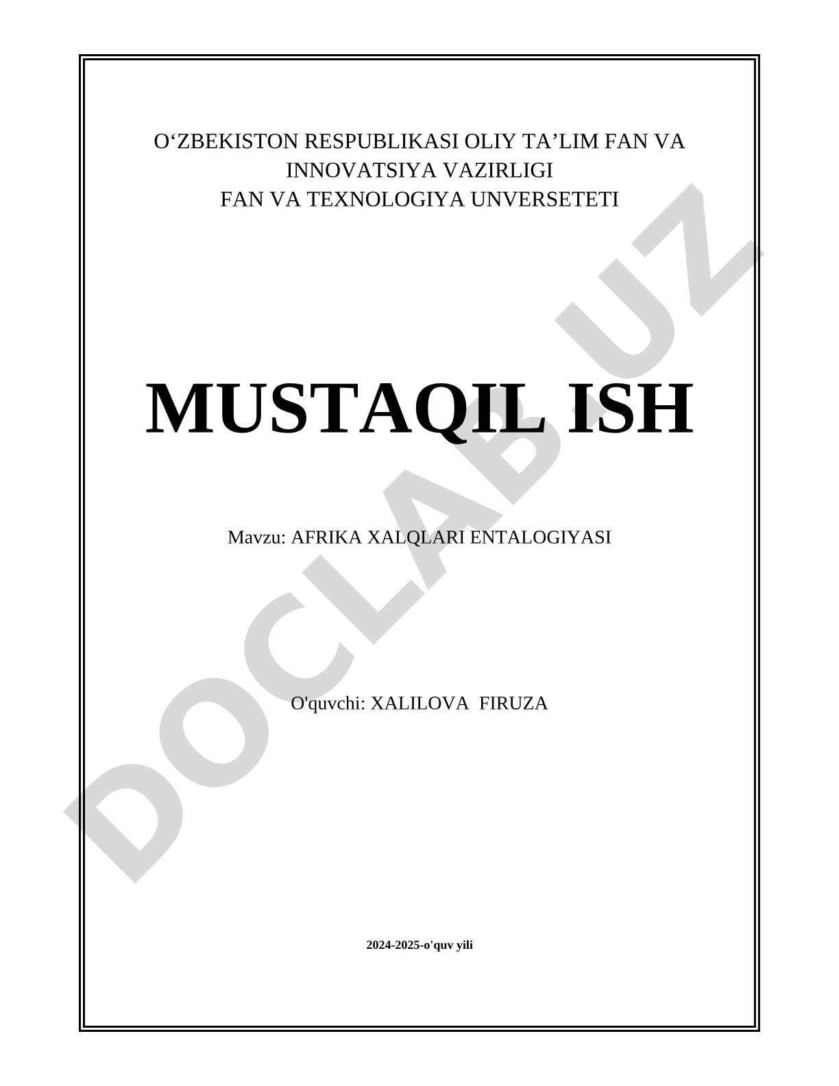 Afrika xalqlari entalogiyasi