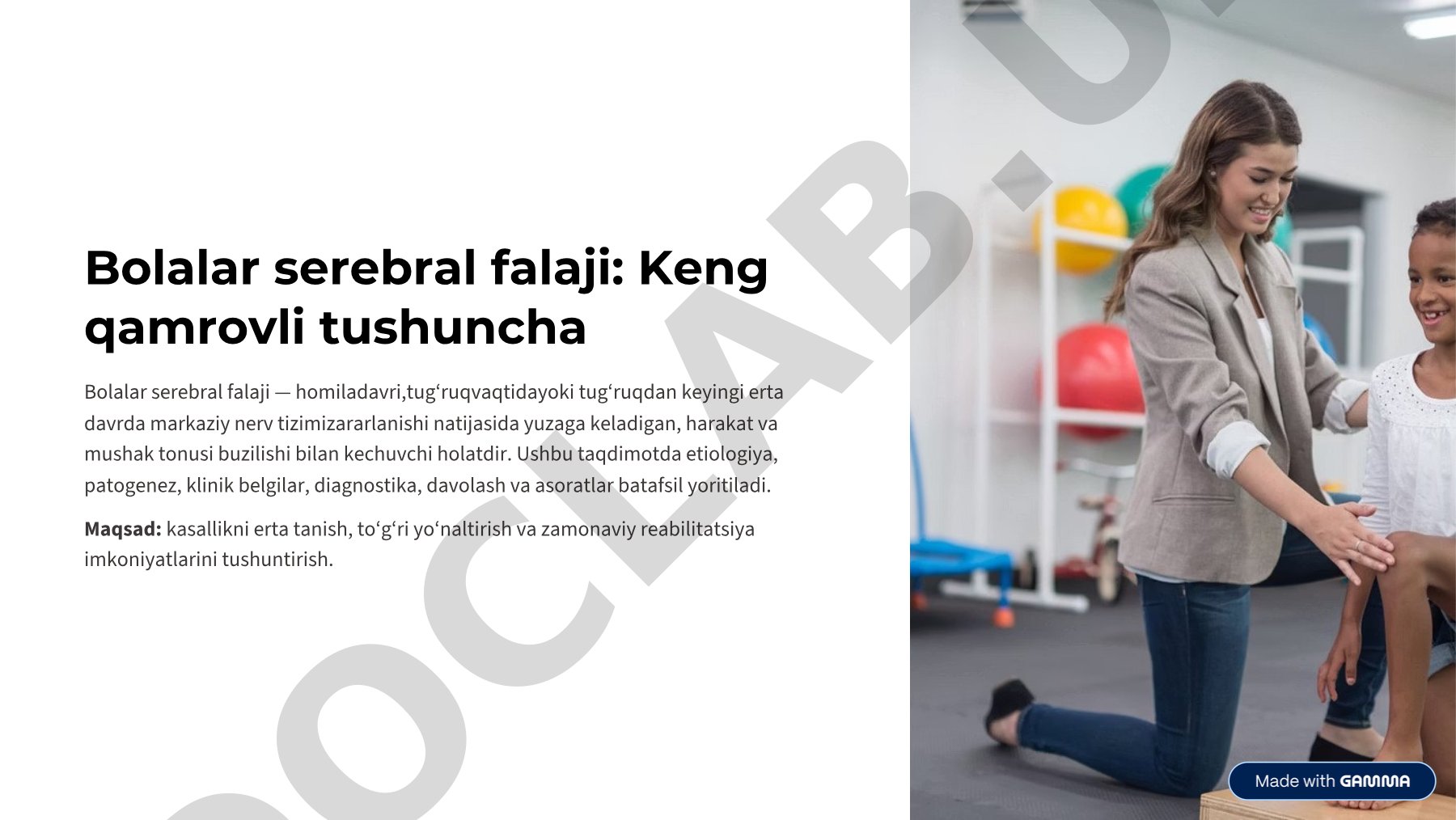 Bolalar serebral falaji: Keng qamrovli tushuncha