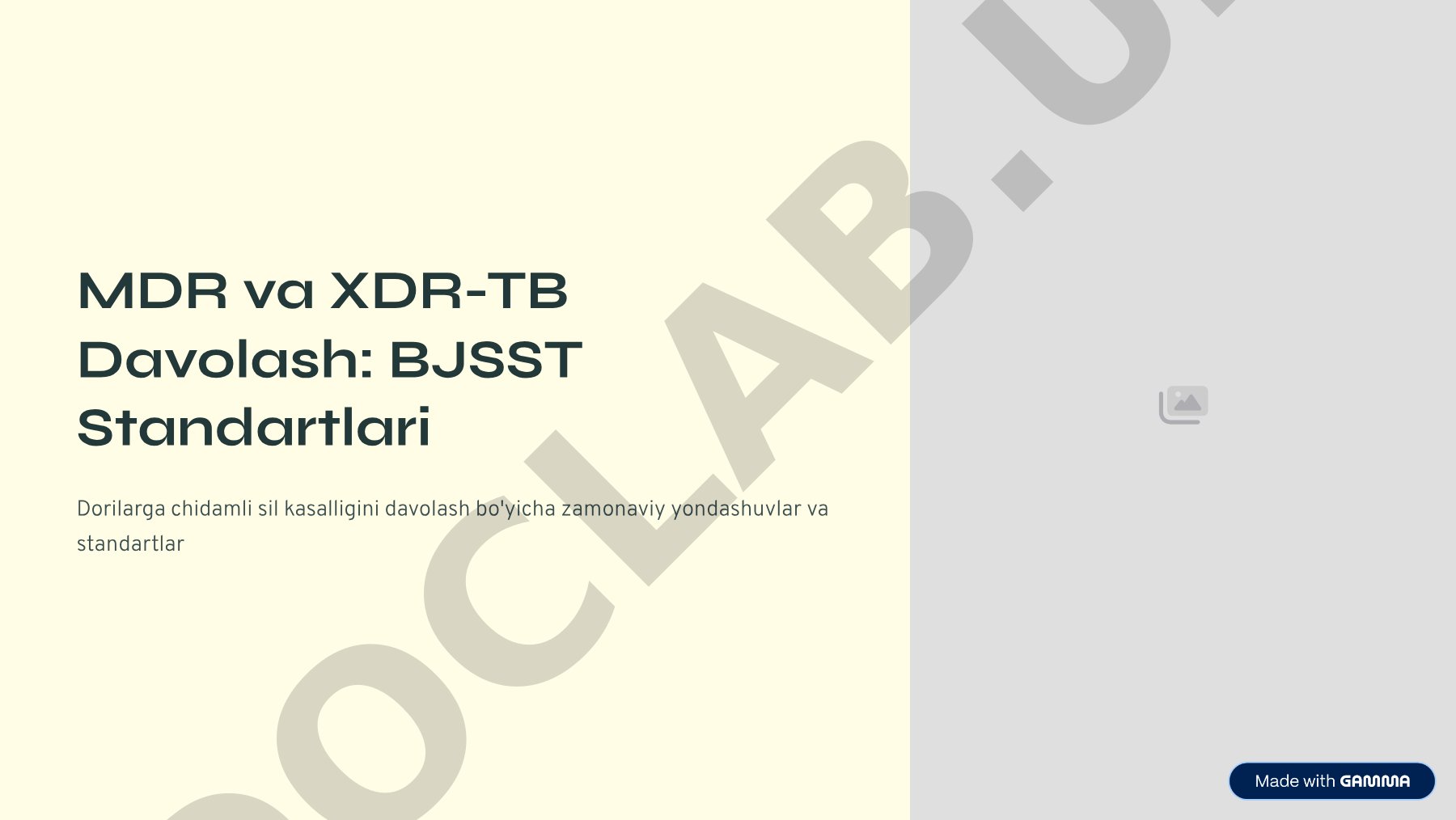 MDR va XDR-TB Davolash: BJSST Standartlari