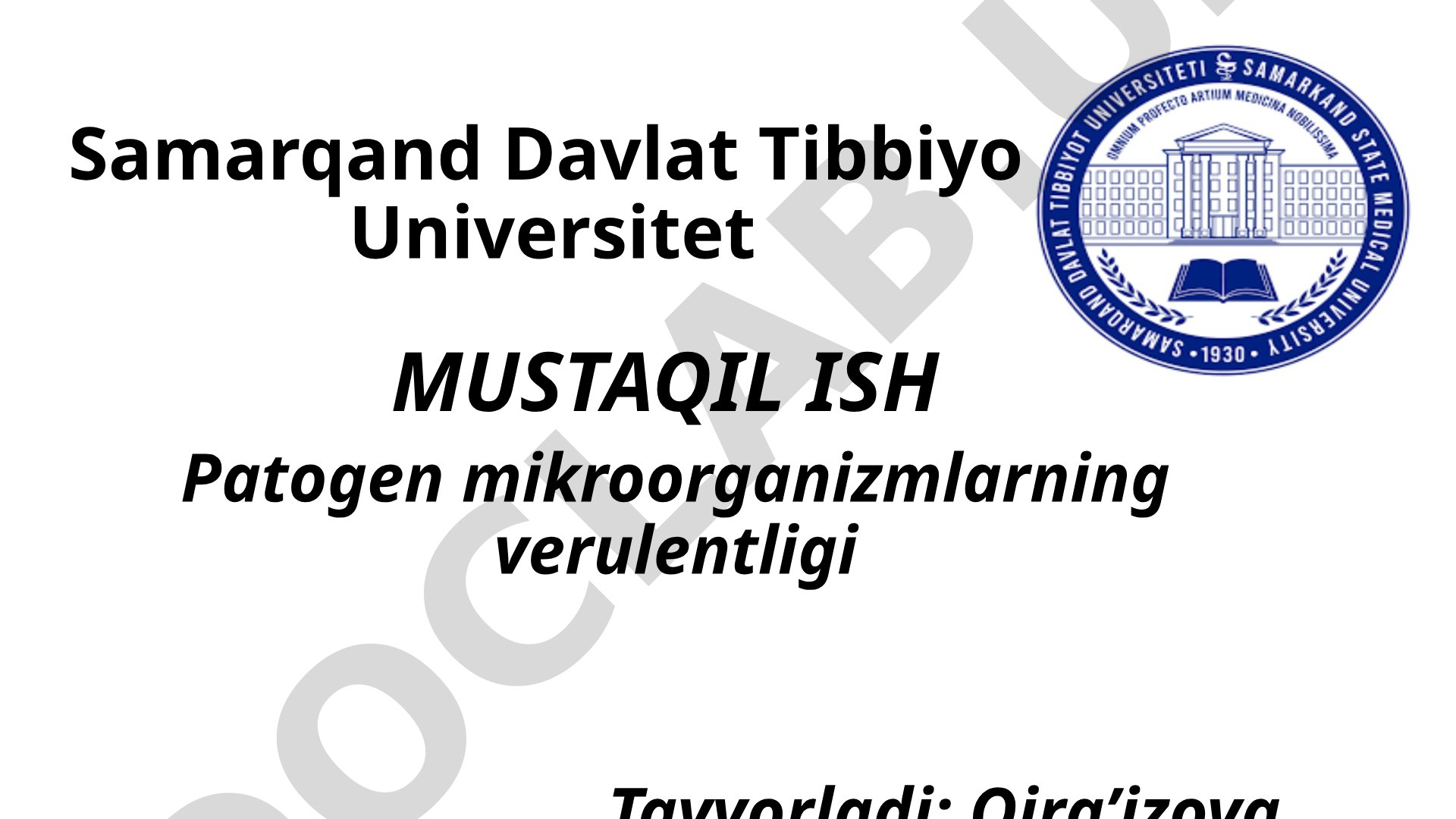 Patogen mikroorganizmlarning verulentligi