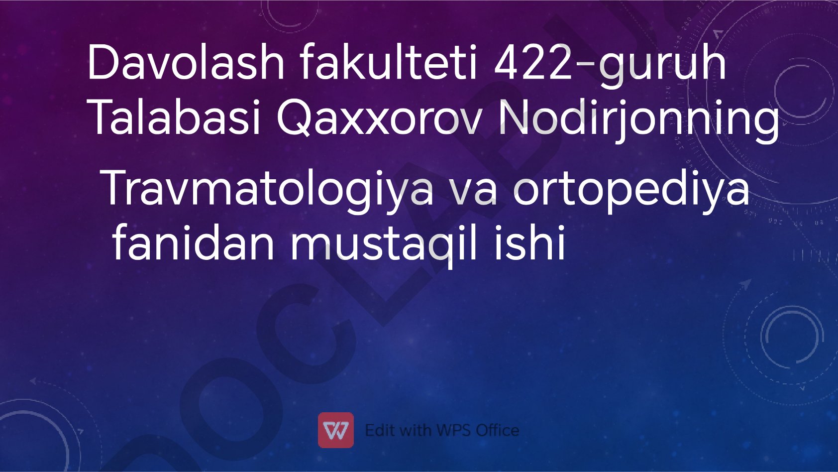 Qo'shma jarohatlar va politravmoz