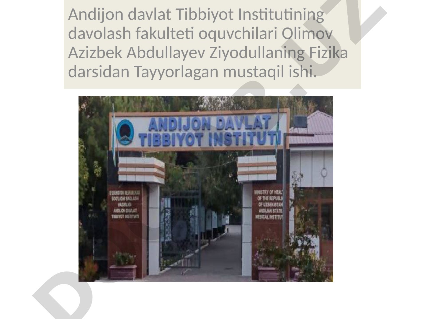 Tibbiyotda zamonaviy tekshirish usullari