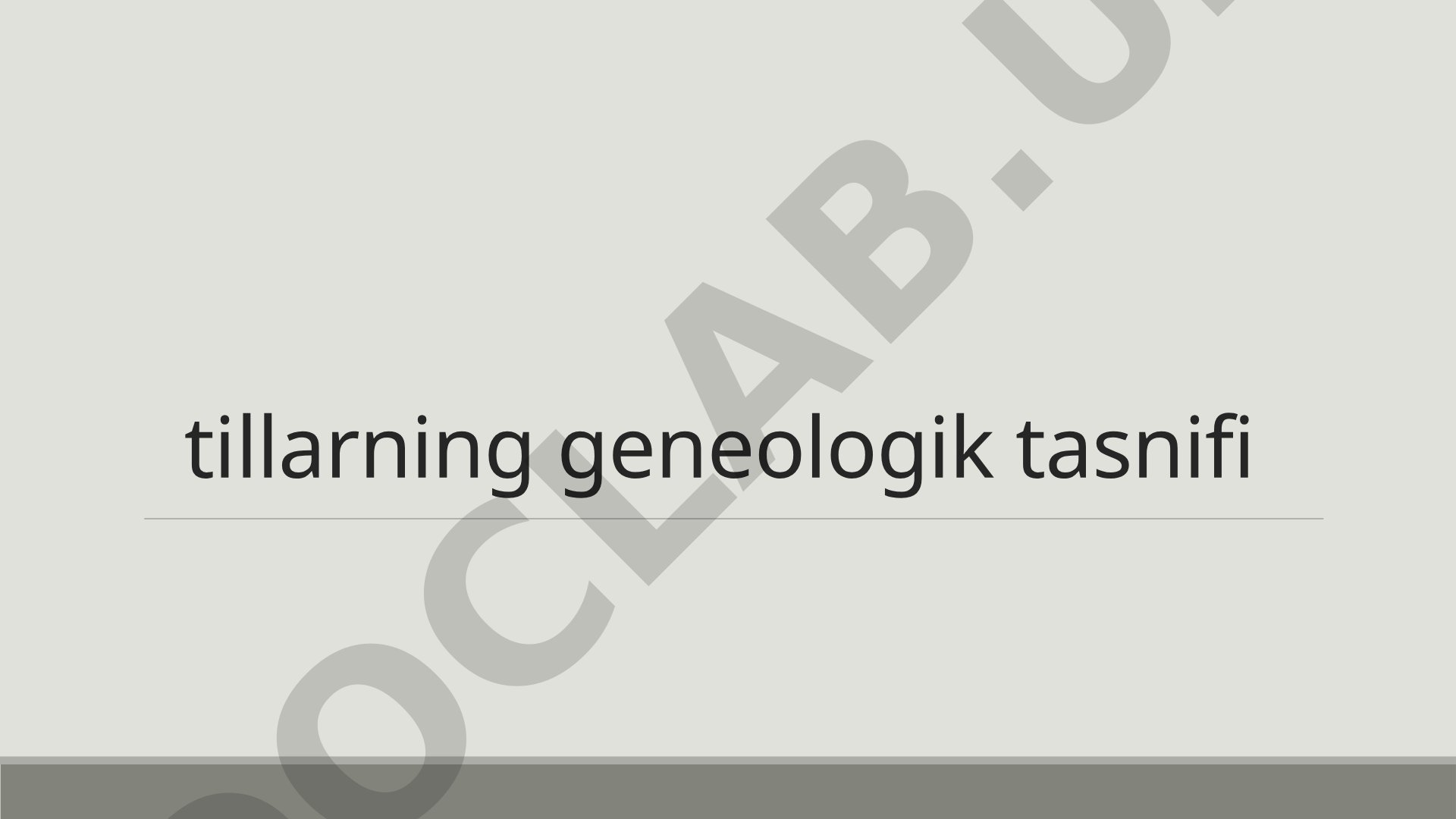 Tillarning geneologik tasnifi va til oilalari
