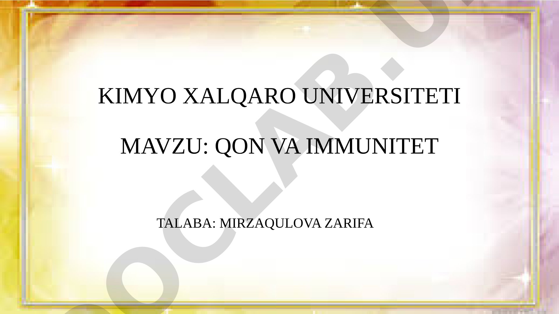 Qon va immunitet