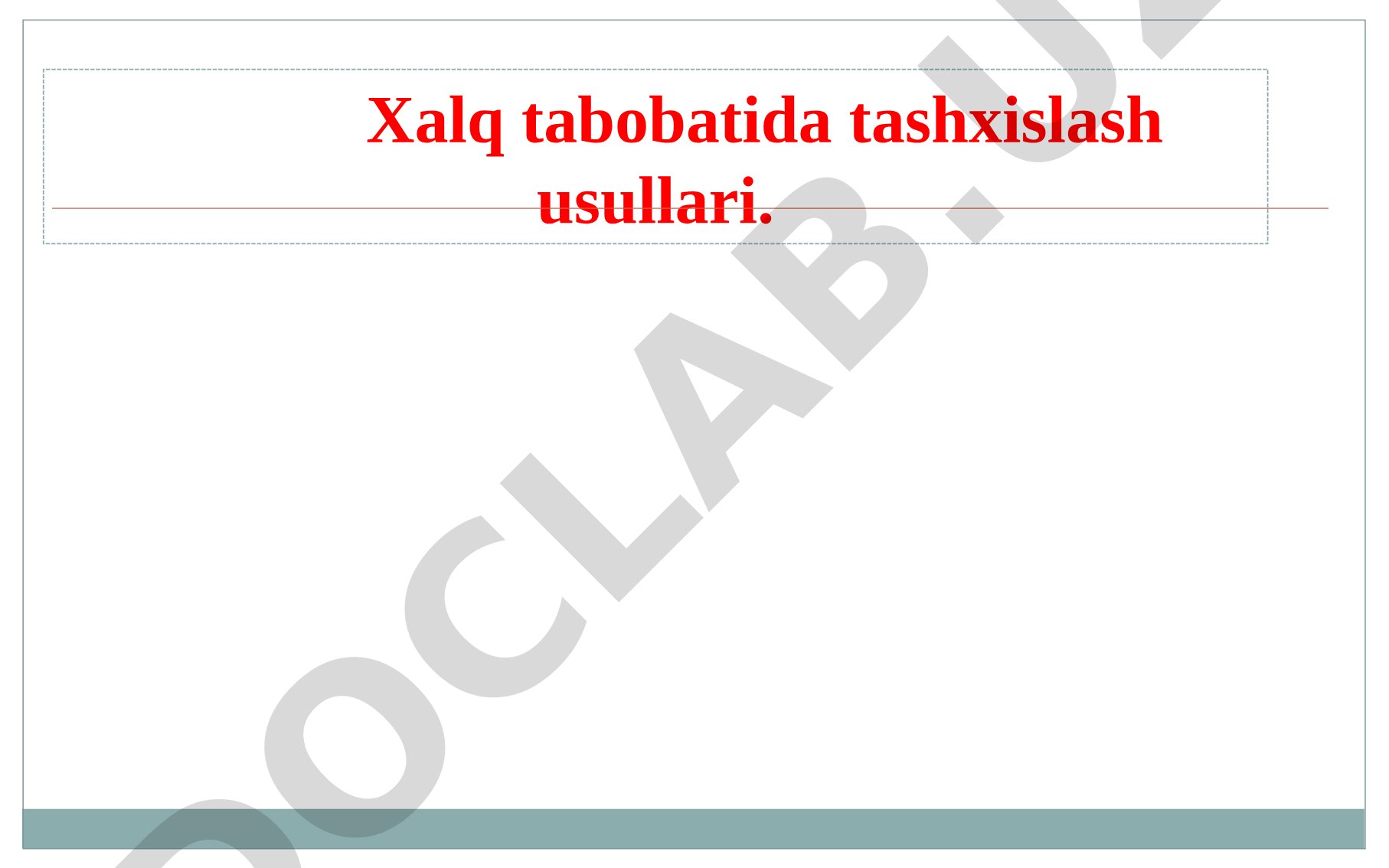 Xalq tabobatida tashxislash usullari